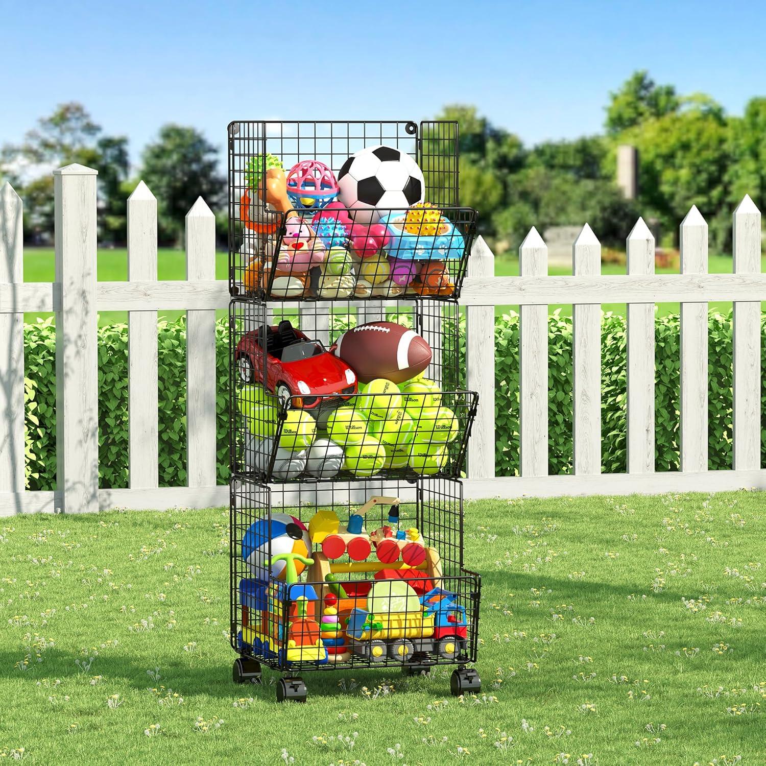 Carrito de Almacenamiento Rodante Sonyabecca 3 Niveles Negro