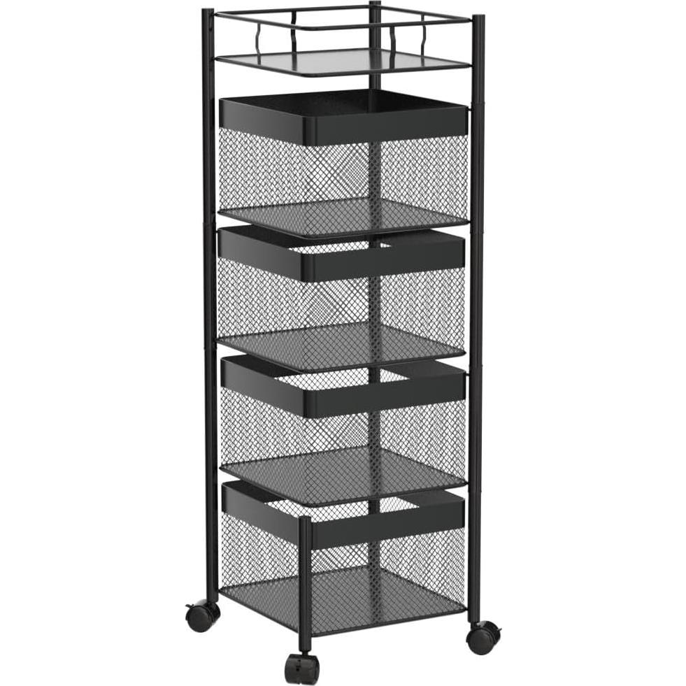 Estante de Almacenamiento Rotatorio xinyourui Negro 4 Niveles