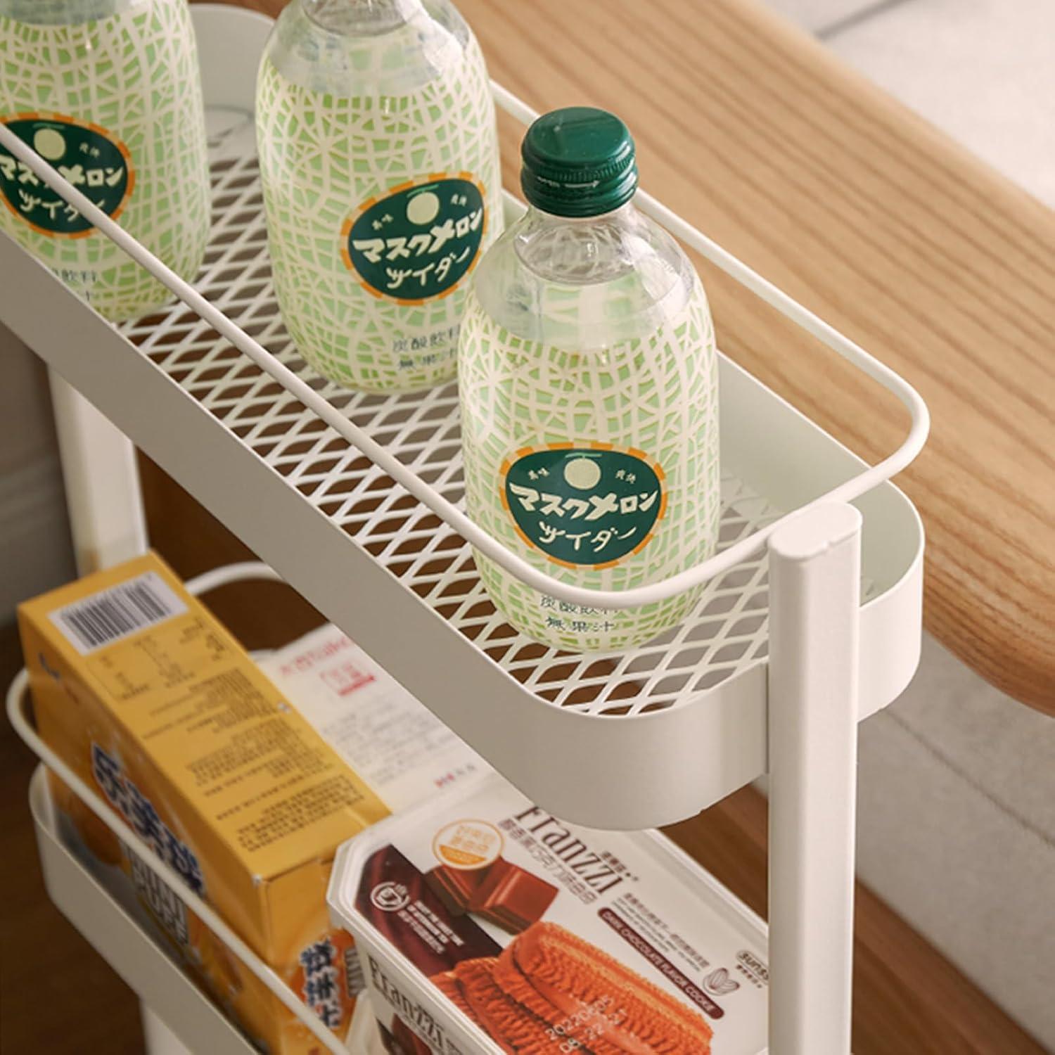 Carro de Almacenamiento Rodante Wayshome 3 Niveles Blanco