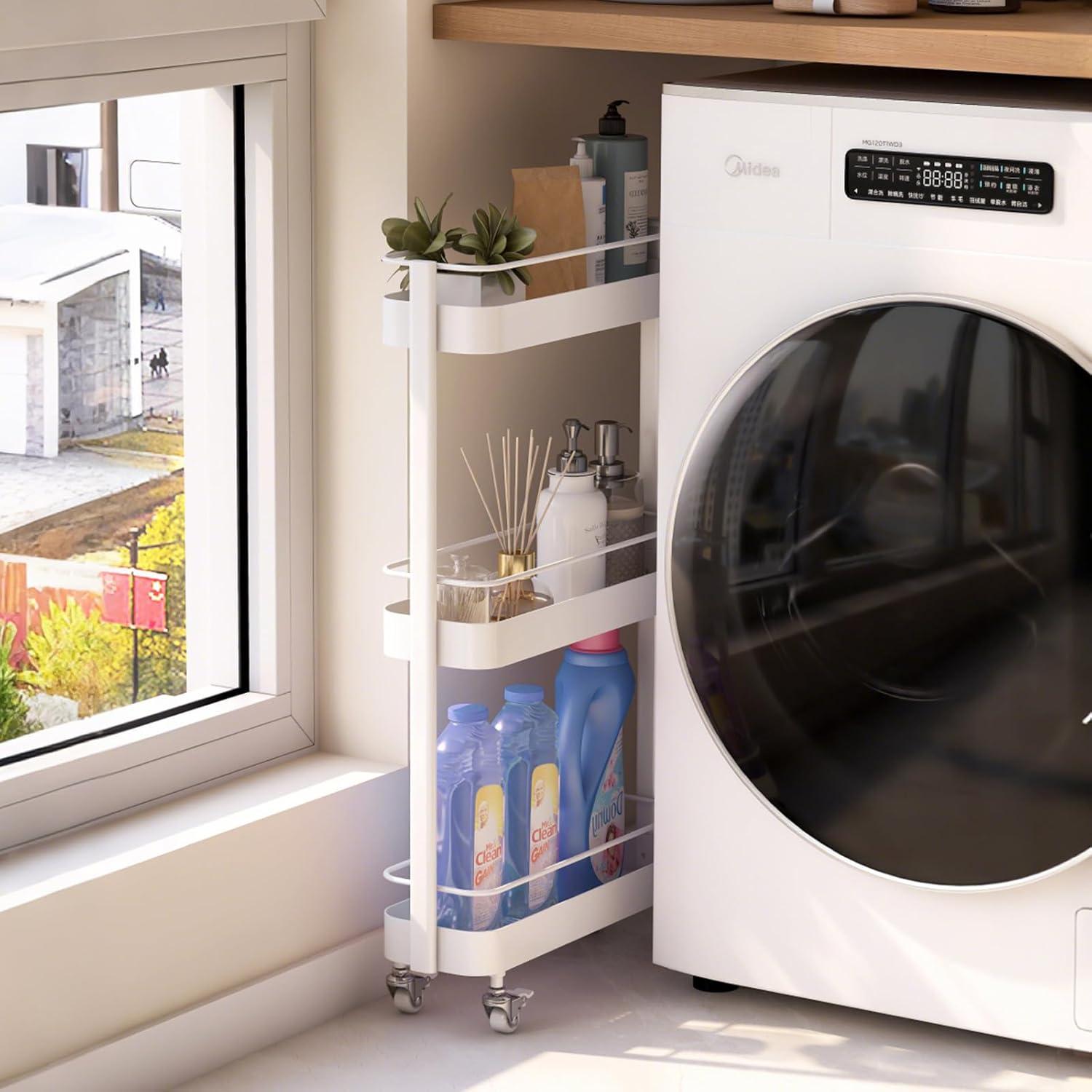 Carro de Almacenamiento Rodante Wayshome 3 Niveles Blanco