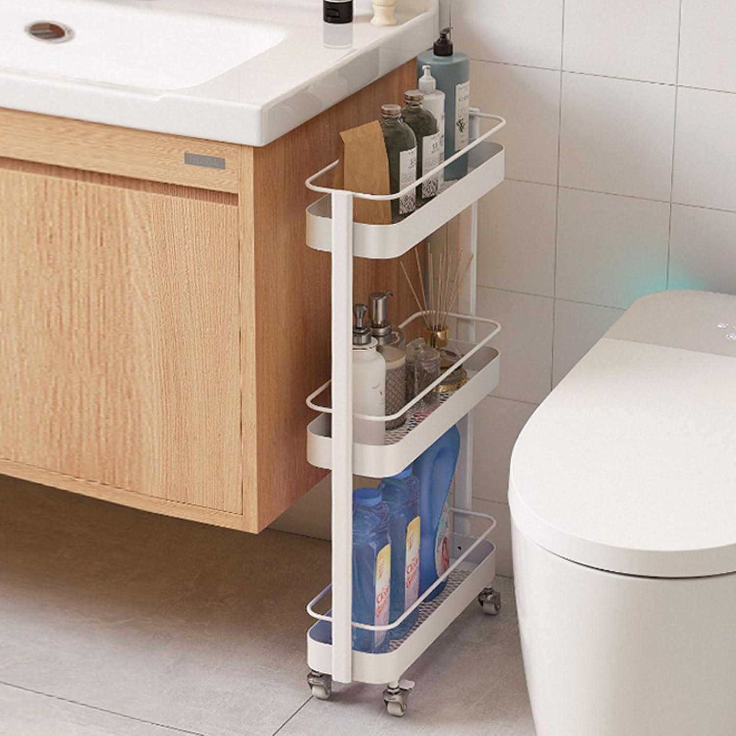 Carro de Almacenamiento Rodante Wayshome 3 Niveles Blanco