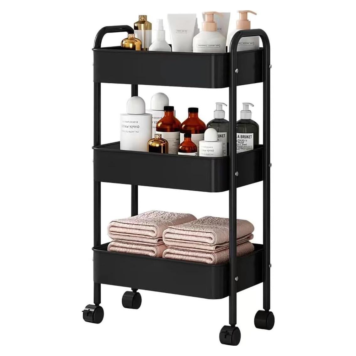 Carro de Utilidad Rodante XIUSHE 3 Niveles Negro 50kg