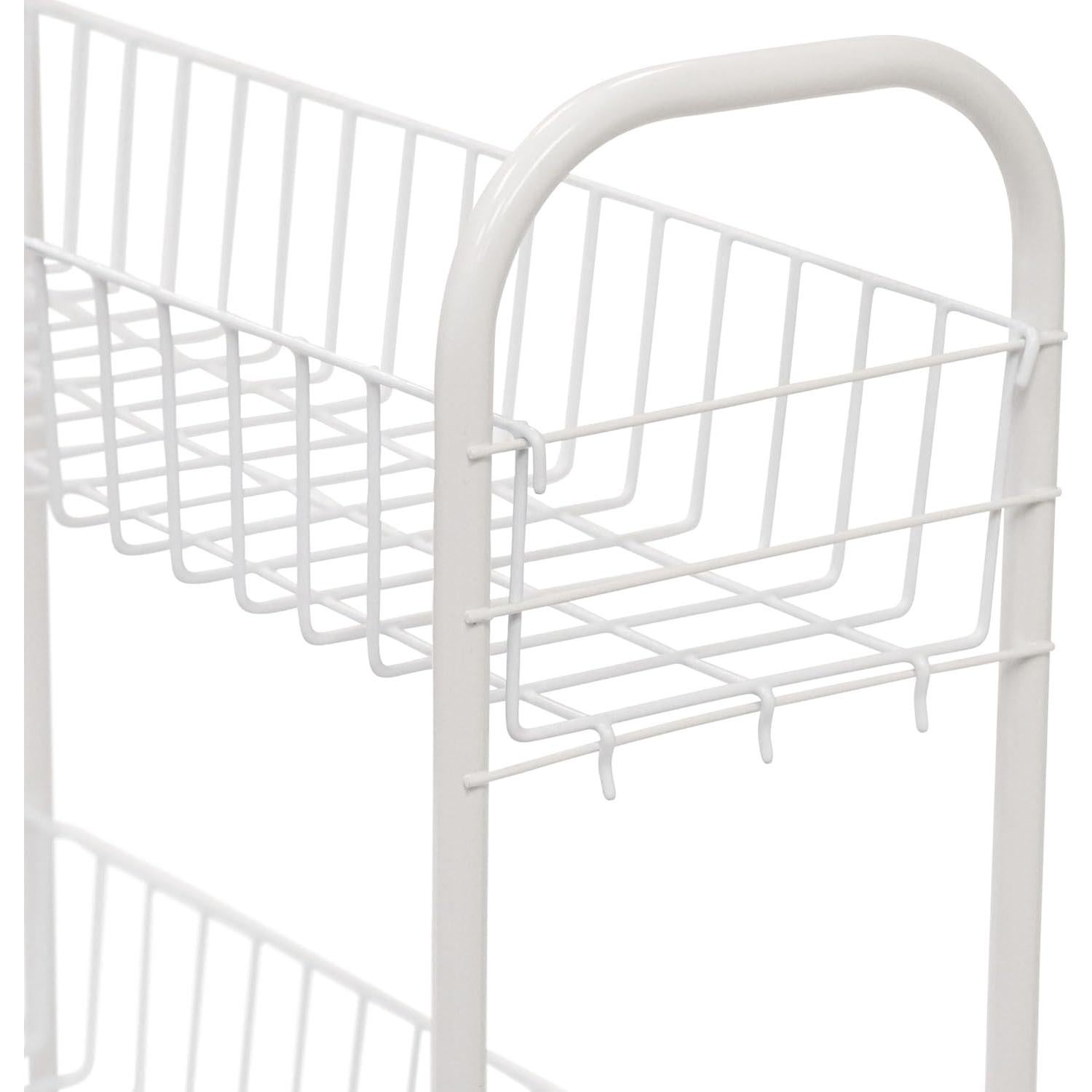 Carro de Almacenamiento Metálico 3 Niveles Esenciales Blanco