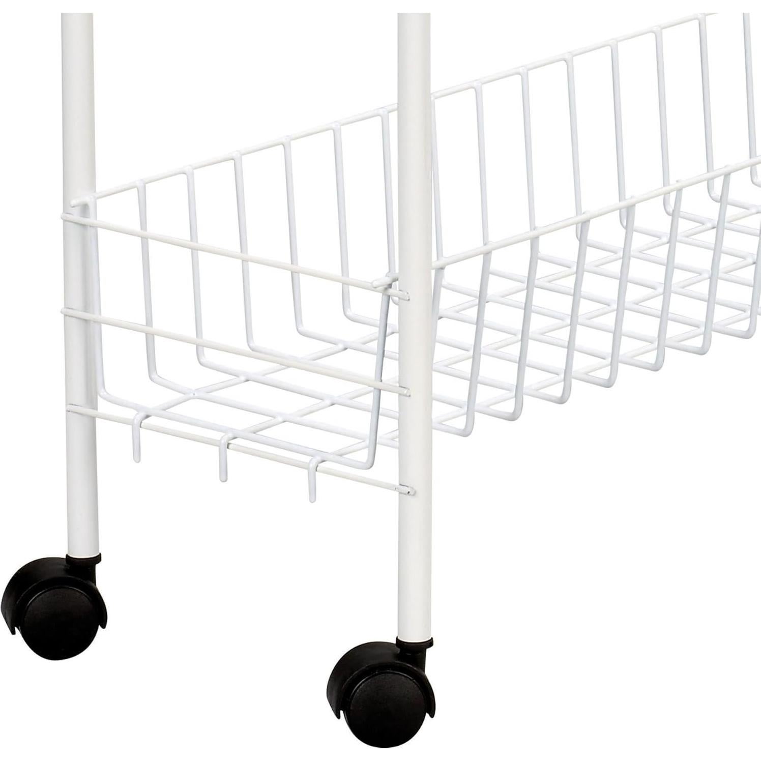 Carro de Almacenamiento Metálico 3 Niveles Esenciales Blanco