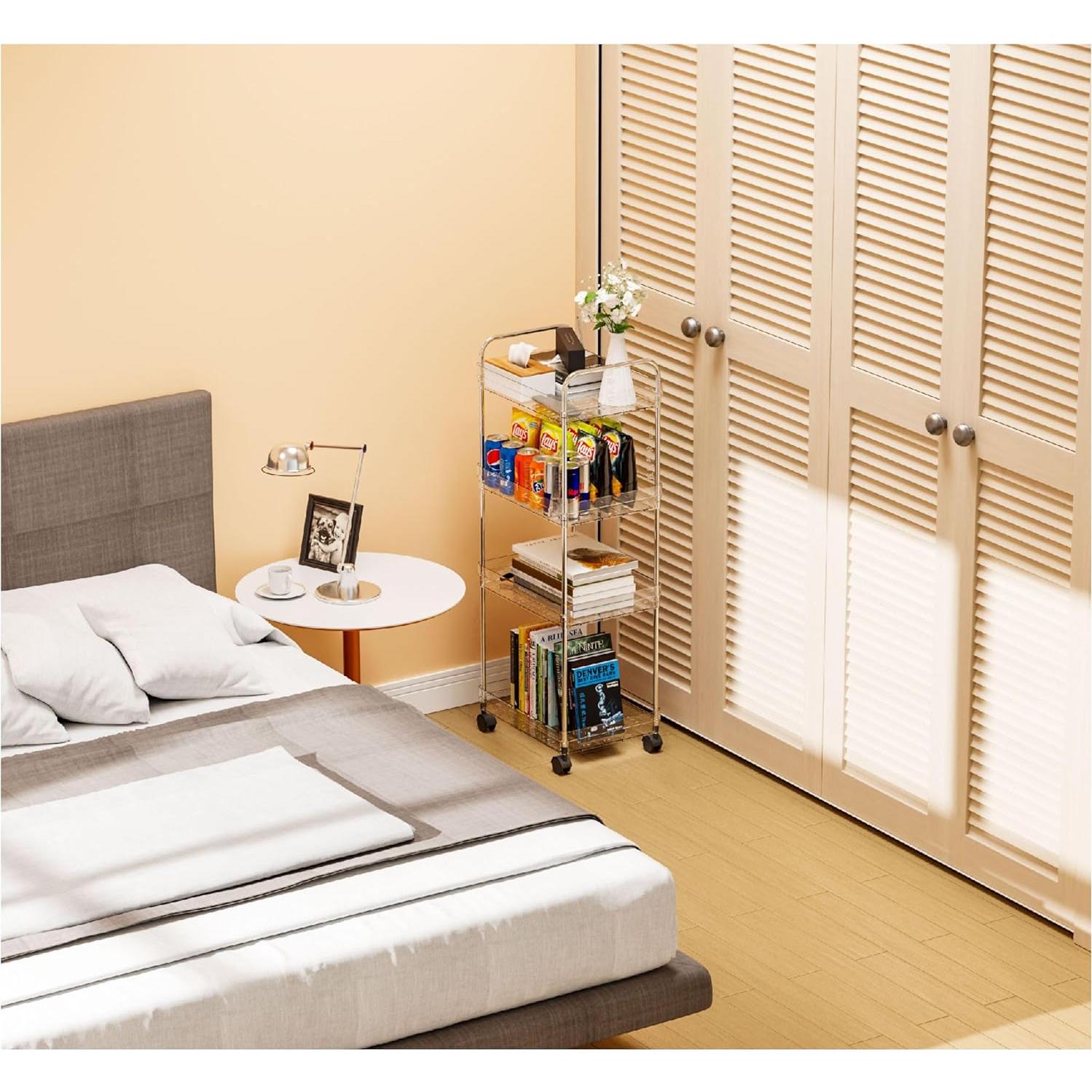 Carro Rodante de Almacenamiento Yieach Acrílico 4 Niveles