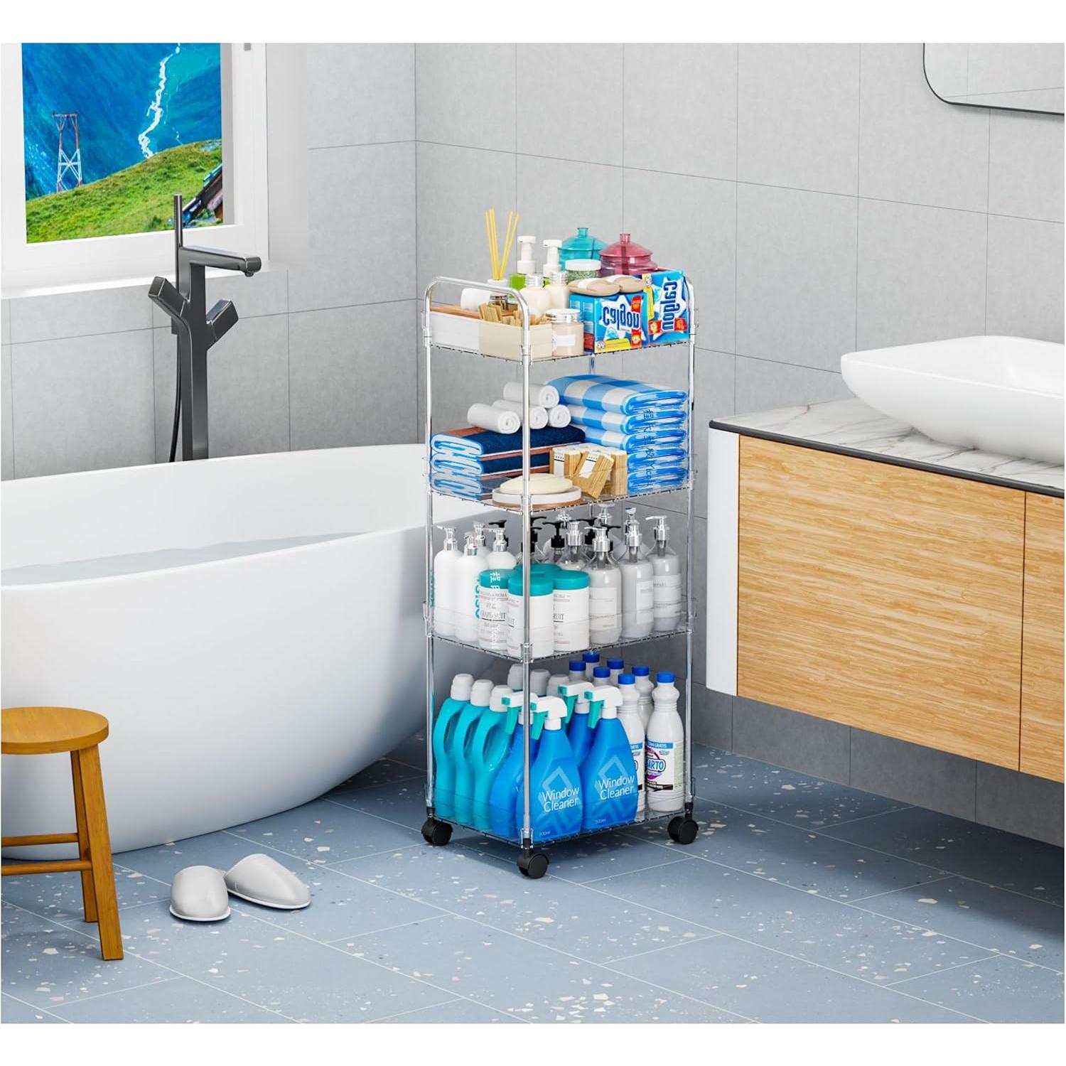 Carro Rodante de Almacenamiento Yieach Acrílico 4 Niveles