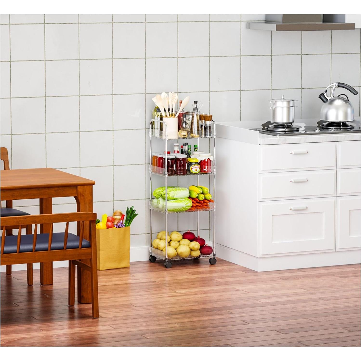 Carro Rodante de Almacenamiento Yieach Acrílico 4 Niveles