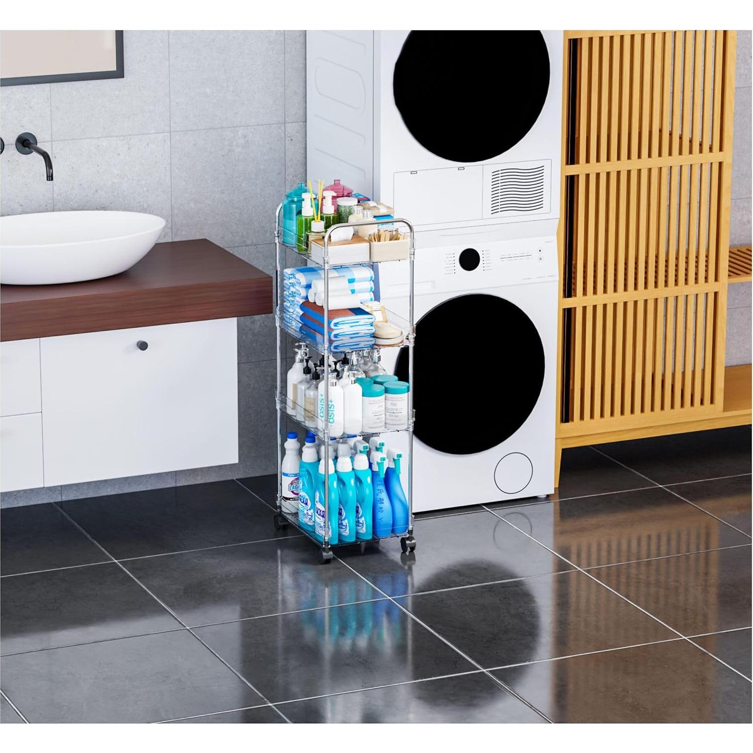 Carro Rodante de Almacenamiento Yieach Acrílico 4 Niveles