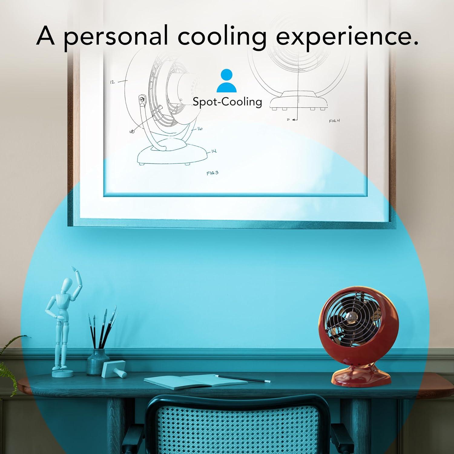 Ventilador de Mesa Vornado VFAN Mini Clásico Burdeos 2 Velocidades