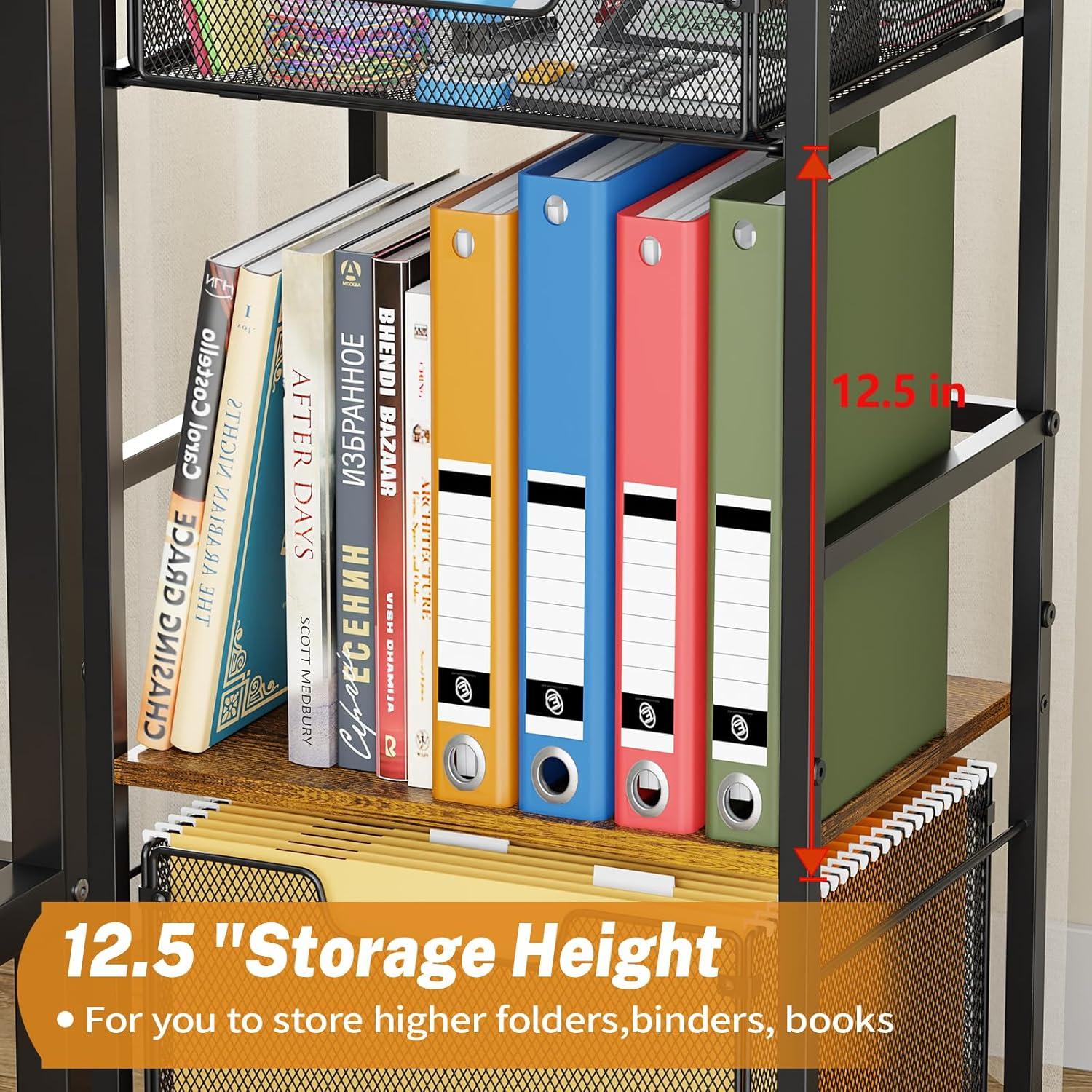 Carro de Archivo Rodante Tiaoheka 4 Niveles Marrón