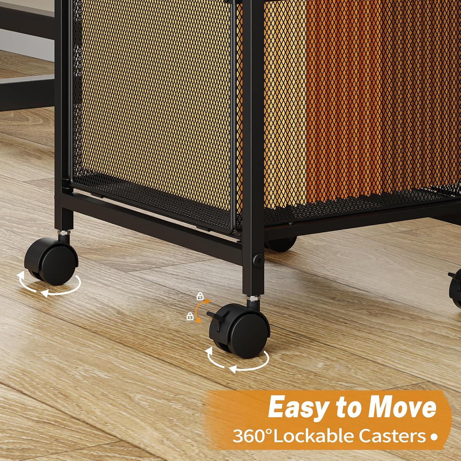 Carro de Archivo Rodante Tiaoheka 4 Niveles Marrón