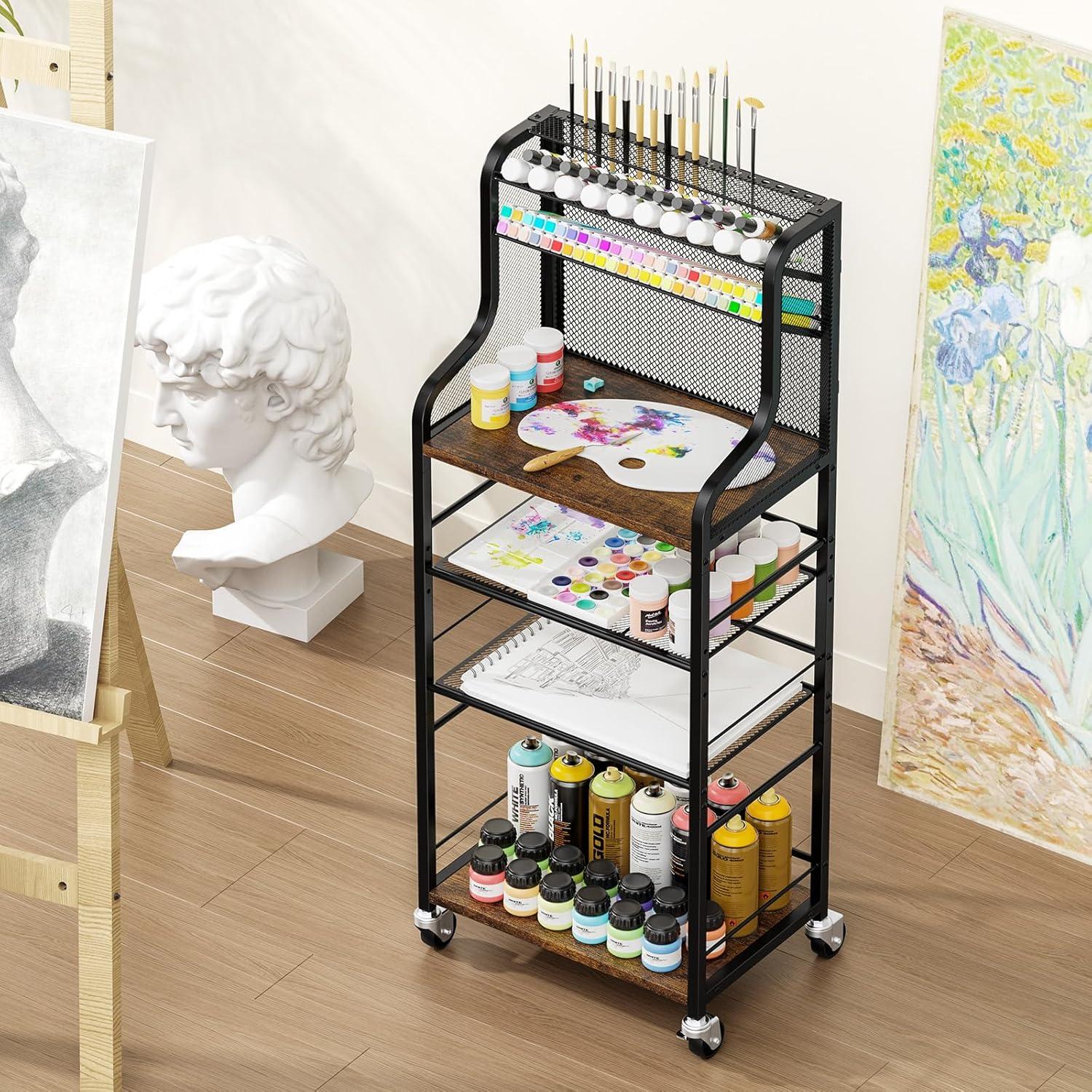 Carro Rodante de Almacenamiento PAPAGIFTREE 4 Niveles Metal