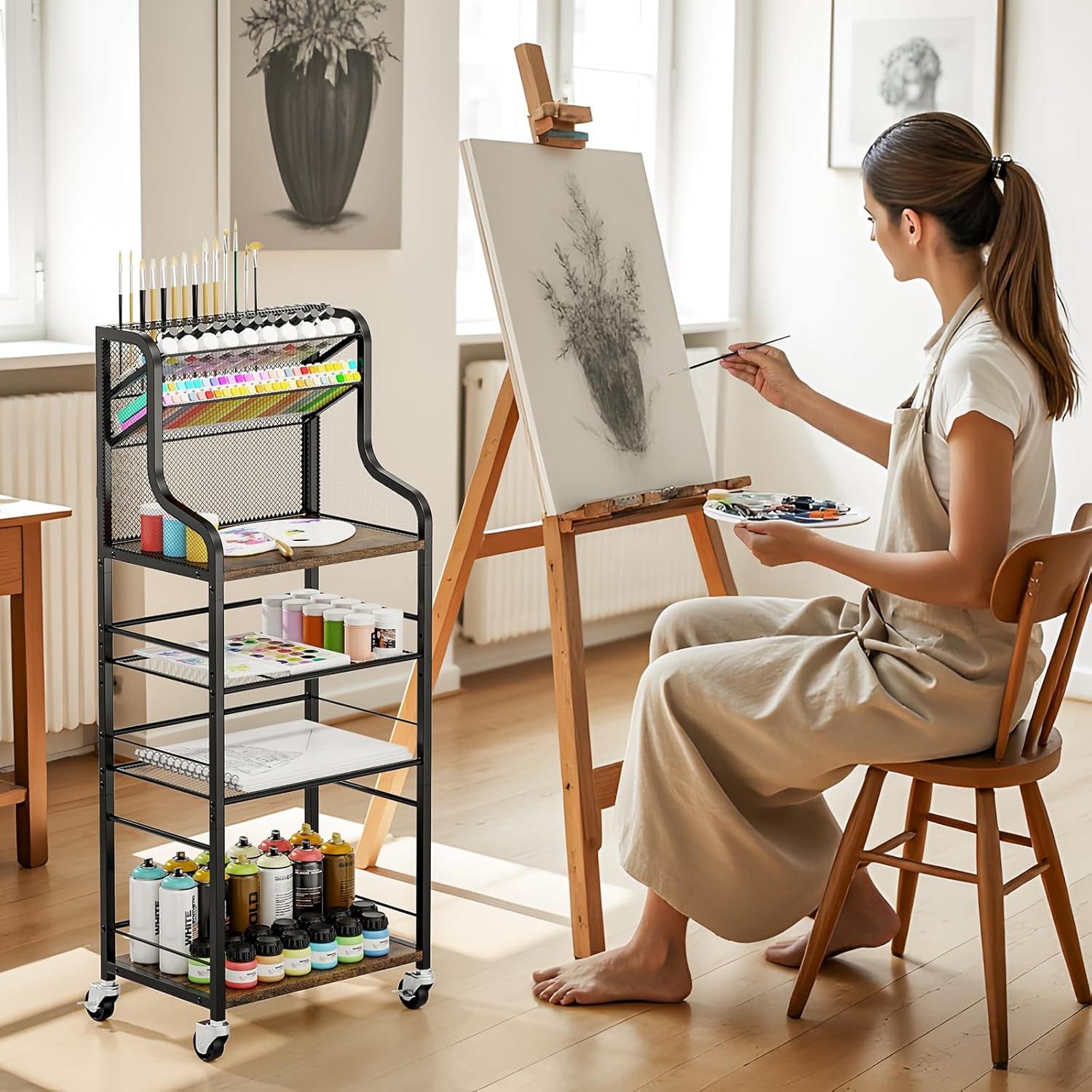 Carro Rodante de Almacenamiento PAPAGIFTREE 4 Niveles Metal