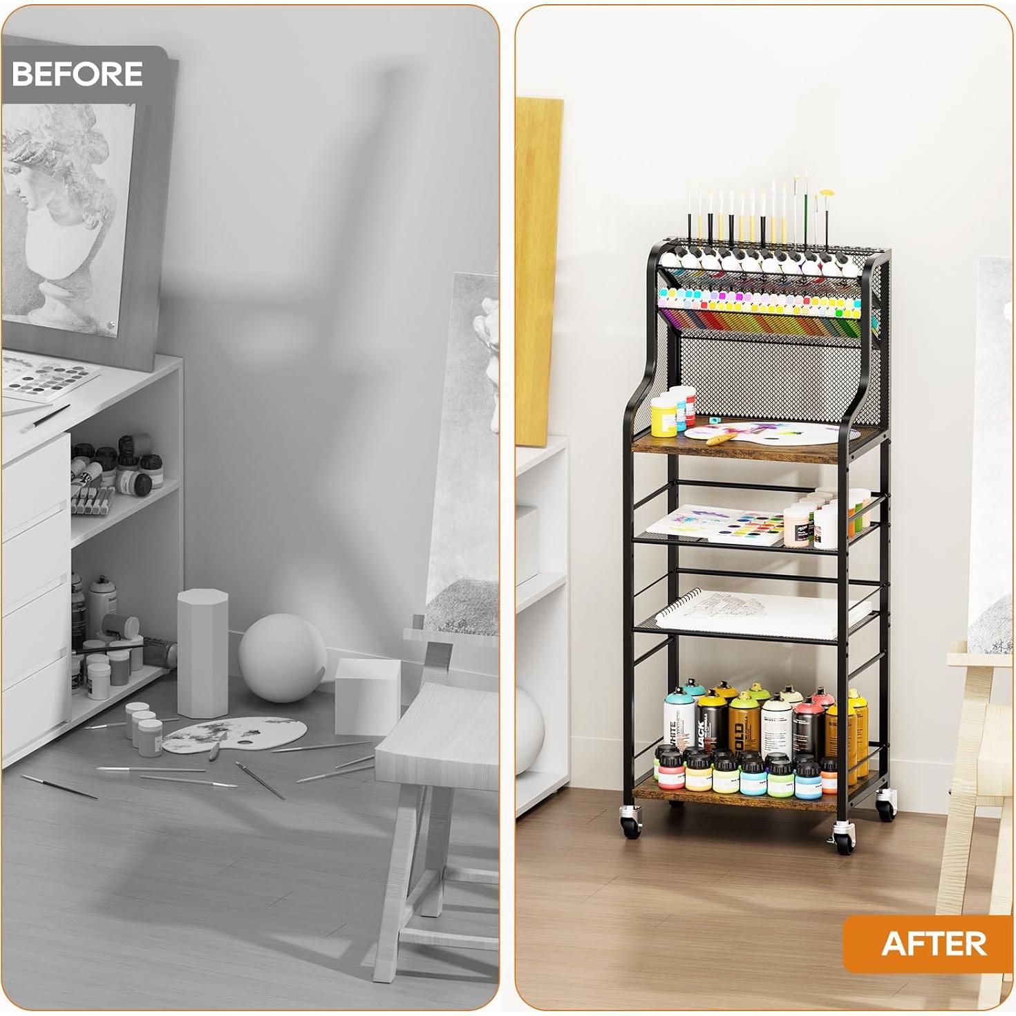 Carro Rodante de Almacenamiento PAPAGIFTREE 4 Niveles Metal