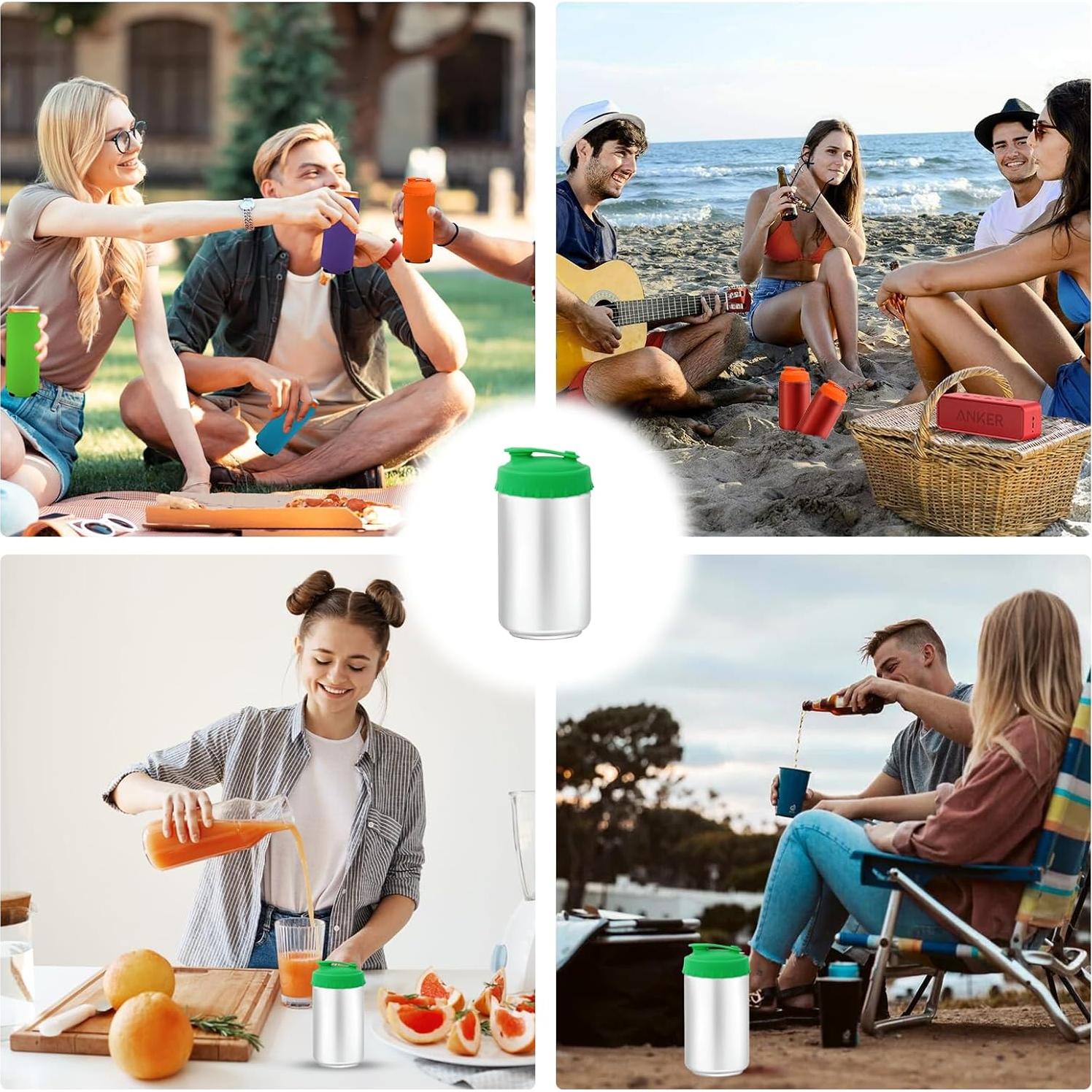 Cubiertas de Latas de Soda YONHTUTU 12 PCS Silicona Multicolor