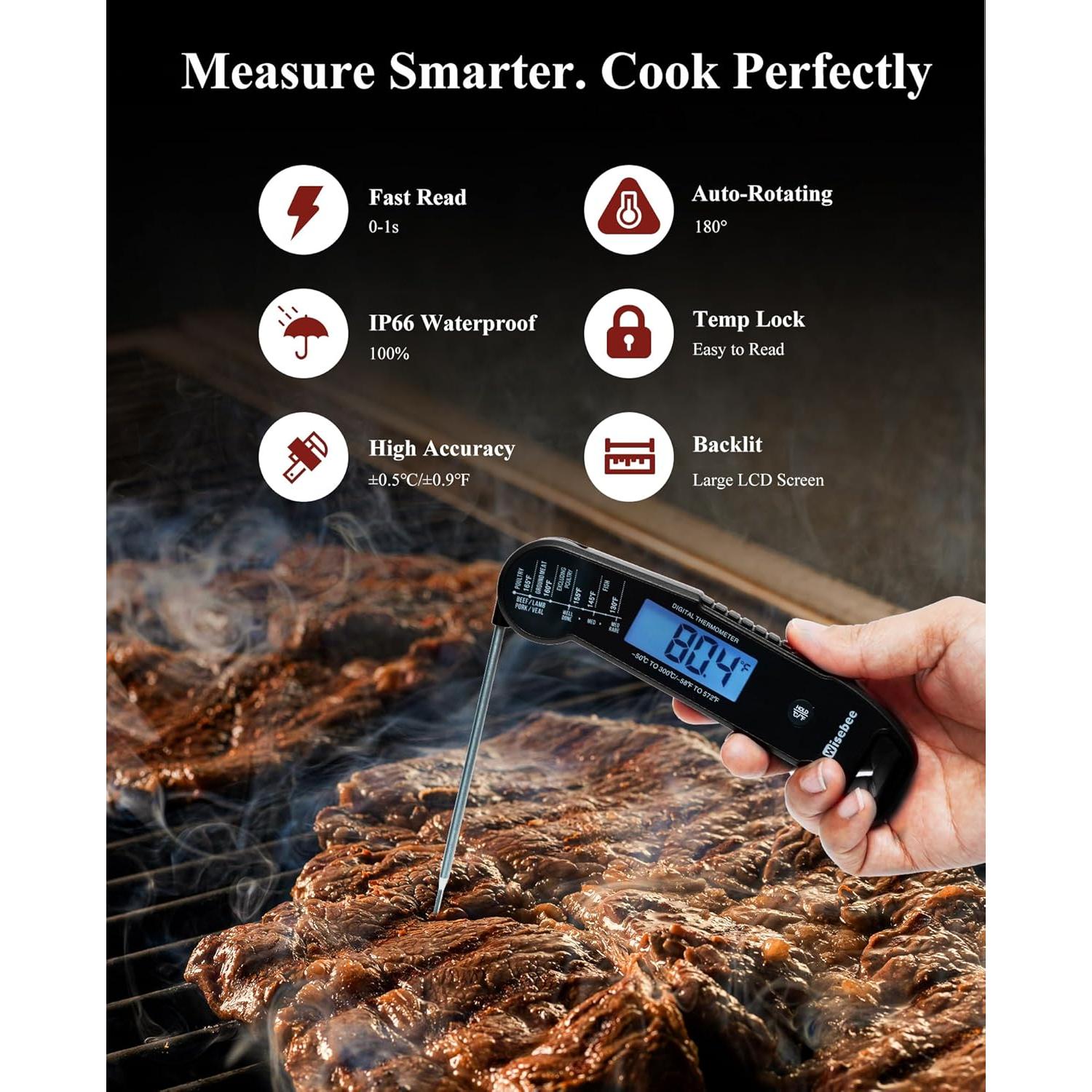 Termómetro Digital de Carne Wisebee DT-91 Impermeable 300°C