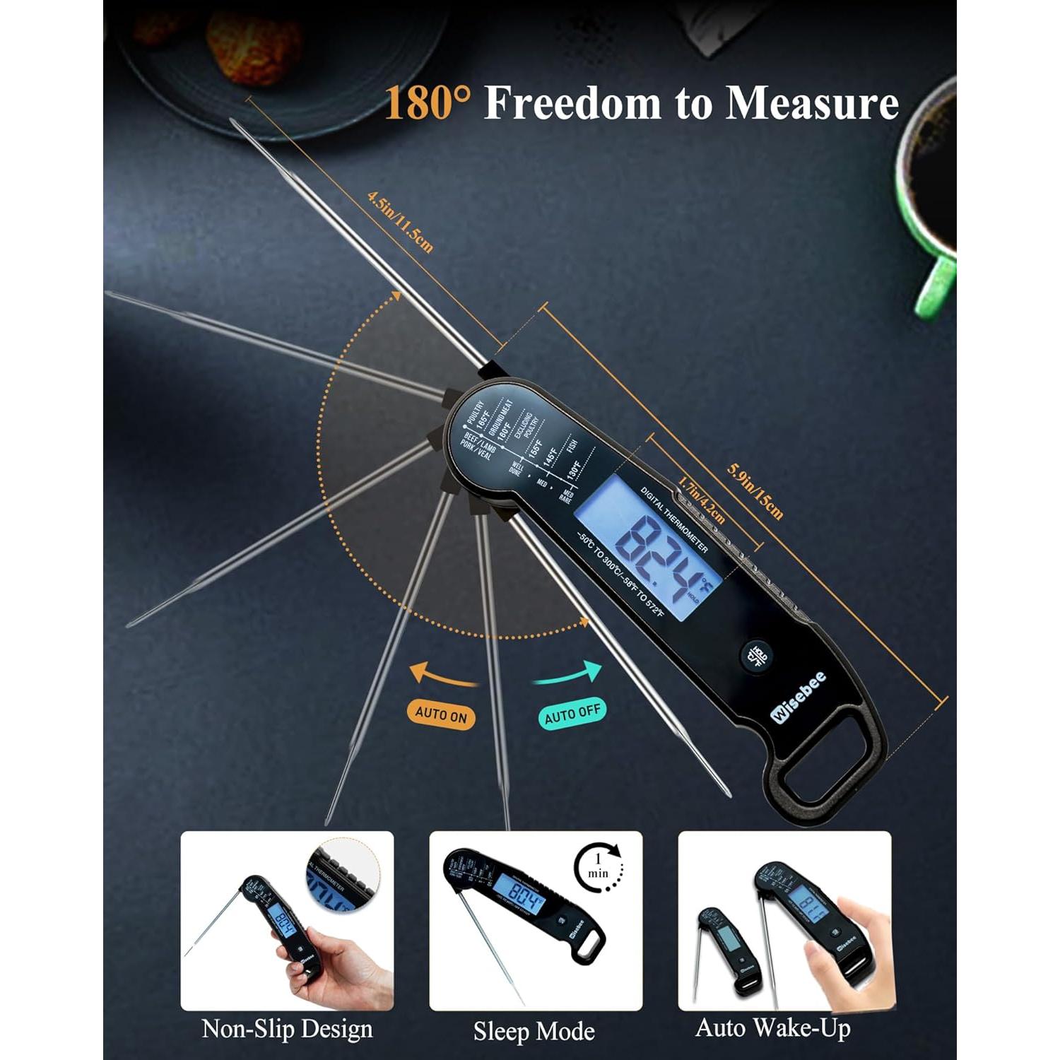 Termómetro Digital de Carne Wisebee DT-91 Impermeable 300°C