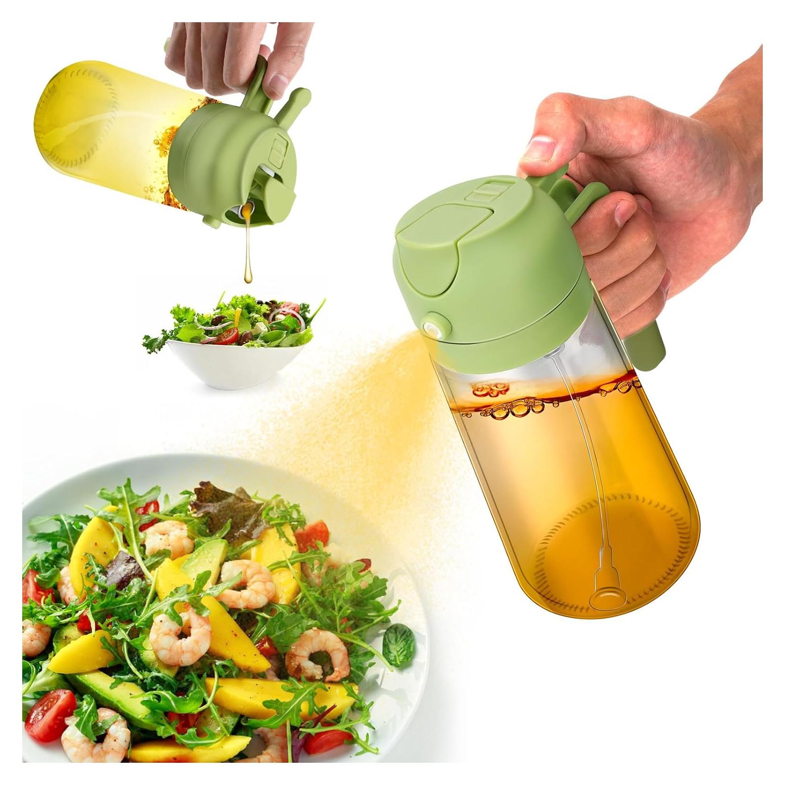 Dispensador y Pulverizador de Aceite 2 en 1 Wanjiashanxuan 470ml Verde