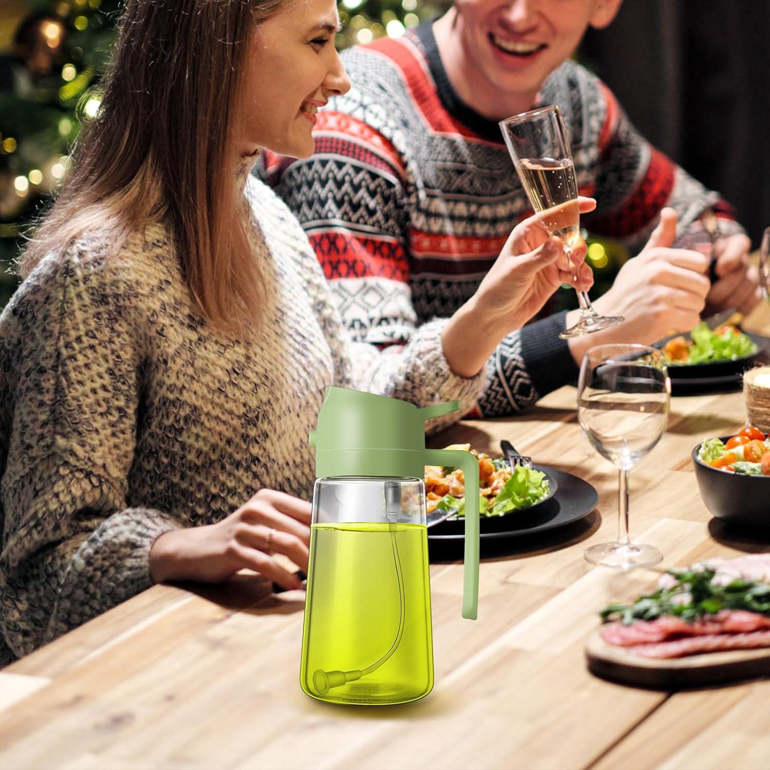 Dispensador y Pulverizador de Aceite 2 en 1 Wanjiashanxuan 470ml Verde