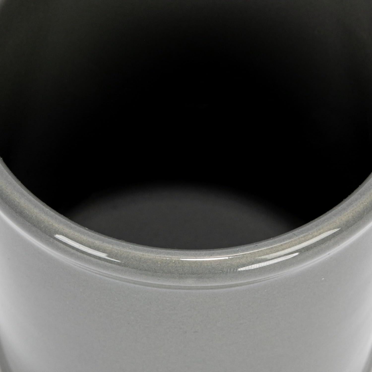 Conjunto de 3 Crocks de Cerámica Creative Co-Op en Gris y Blanco