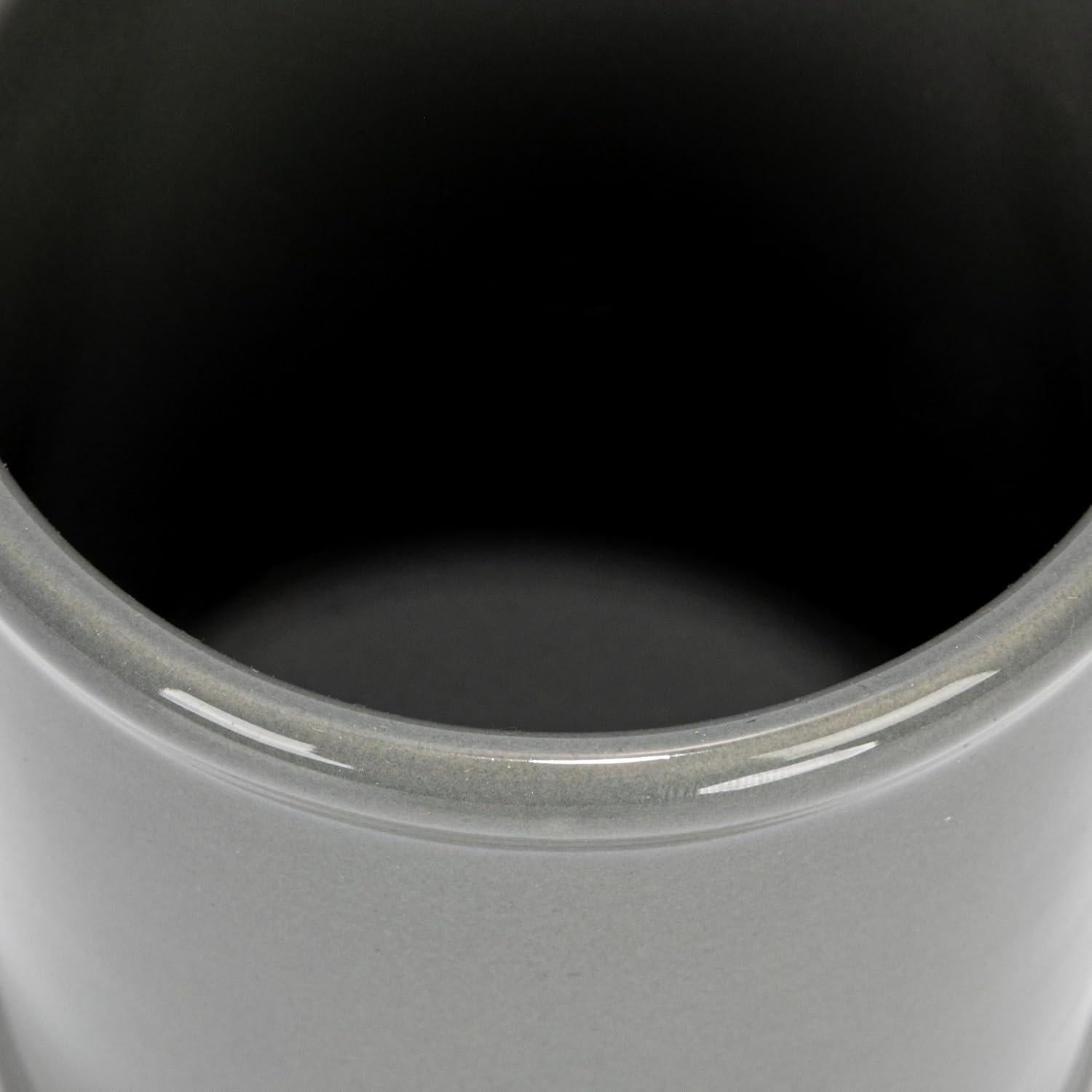 Conjunto de 3 Crocks de Cerámica Creative Co-Op en Gris y Blanco