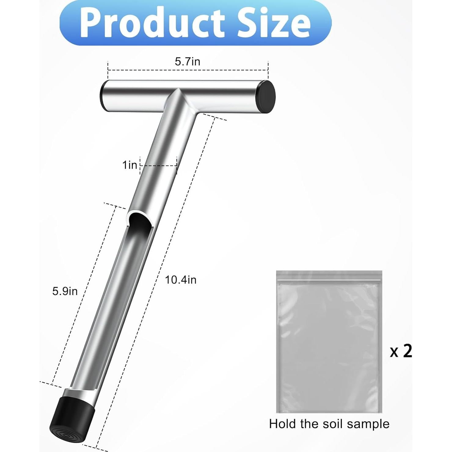 Sonda de Suelo ForoGore 30.48 cm Acero Inoxidable Mango en T