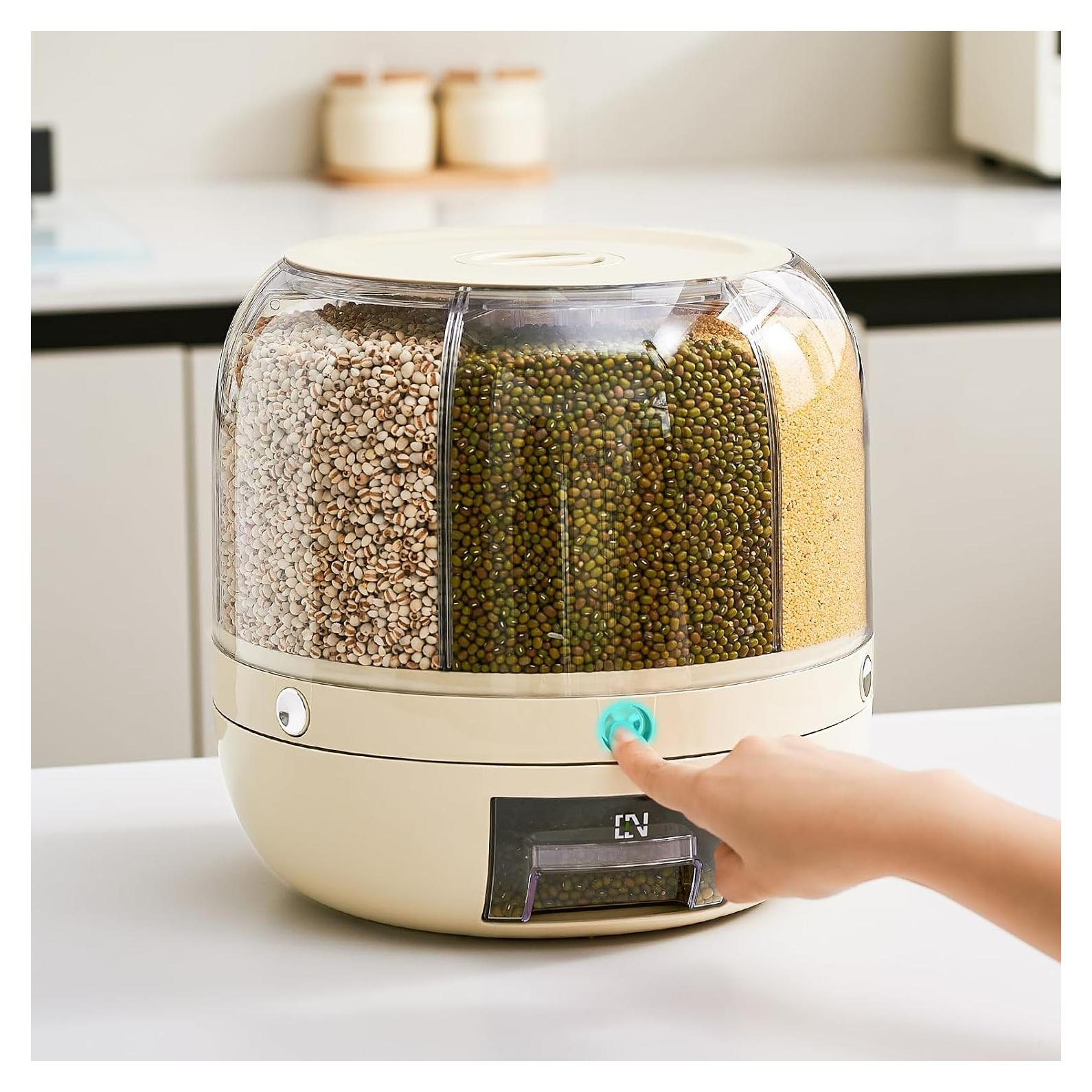 Dispensador de Arroz UFORU 9.07 kg 6 Compartimentos a Prueba de Humedad