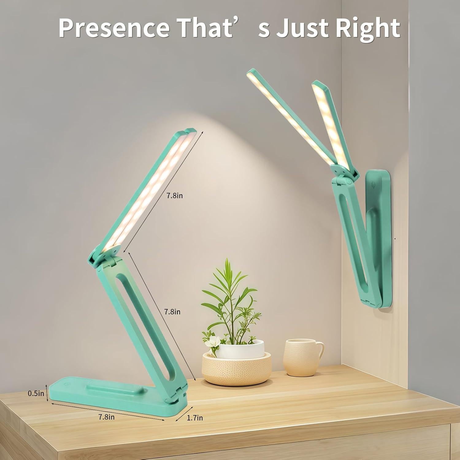 Lámpara de Escritorio LED Plegable Bsdgeclogy Azul 3 Modos