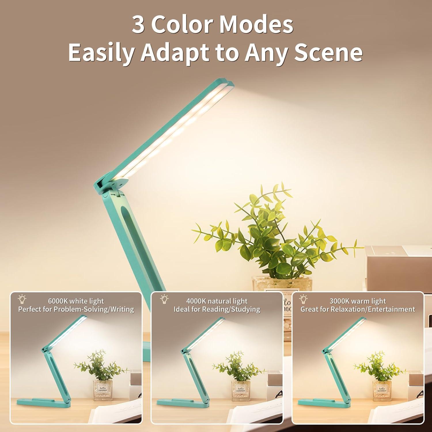 Lámpara de Escritorio LED Plegable Bsdgeclogy Azul 3 Modos