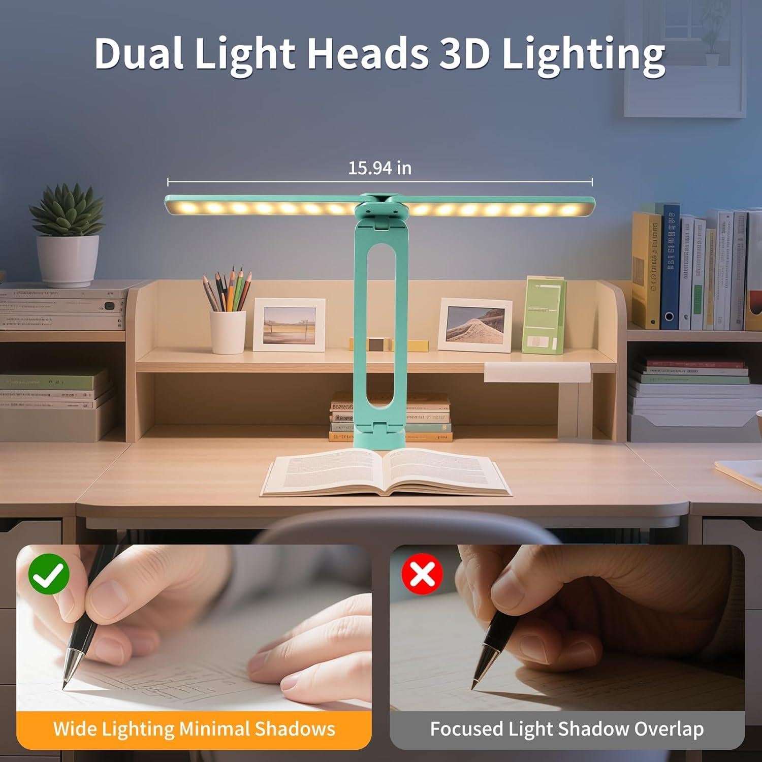 Lámpara de Escritorio LED Plegable Bsdgeclogy Azul 3 Modos