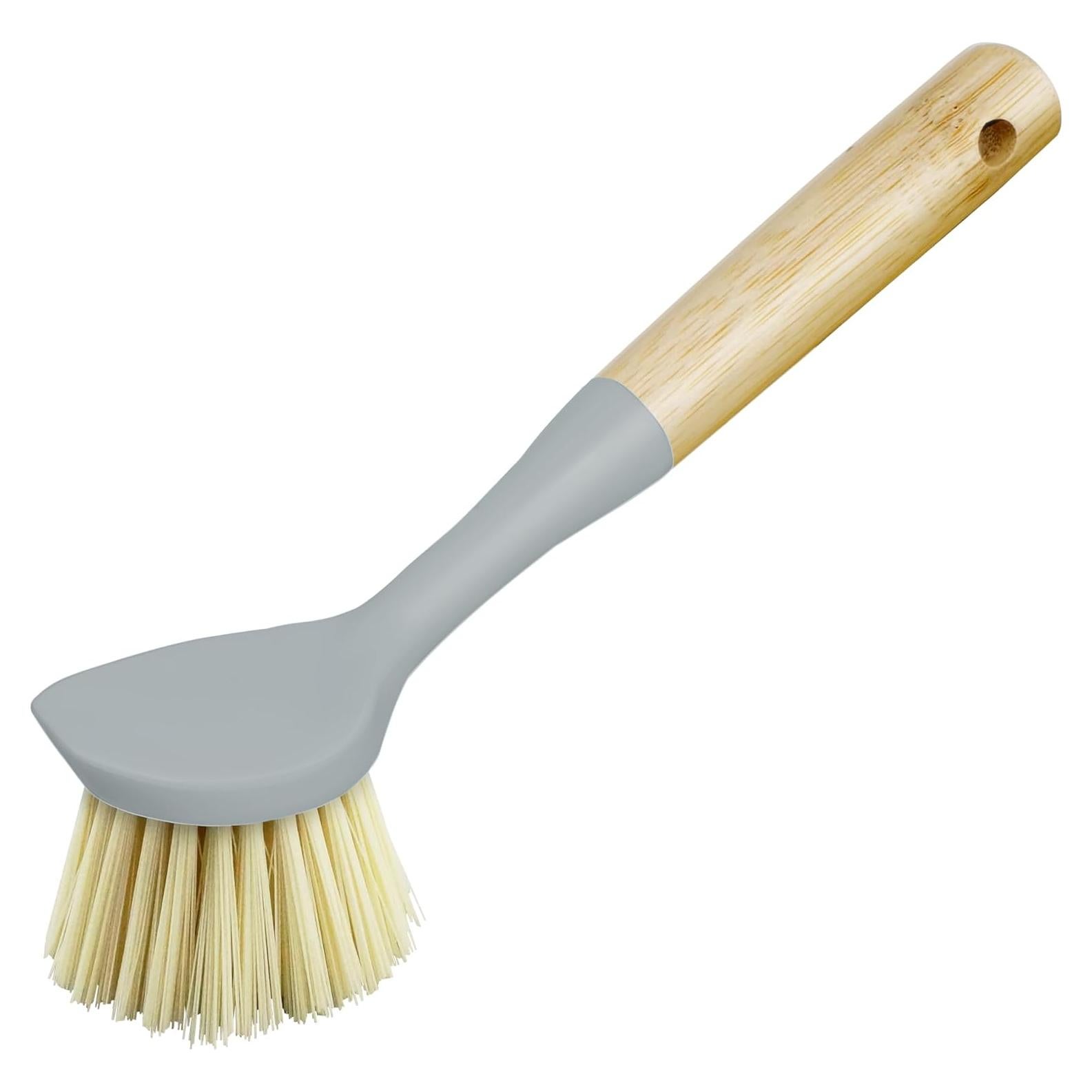 Cepillo de Platos OGGI de Bambú Natural con Raspador - Gris