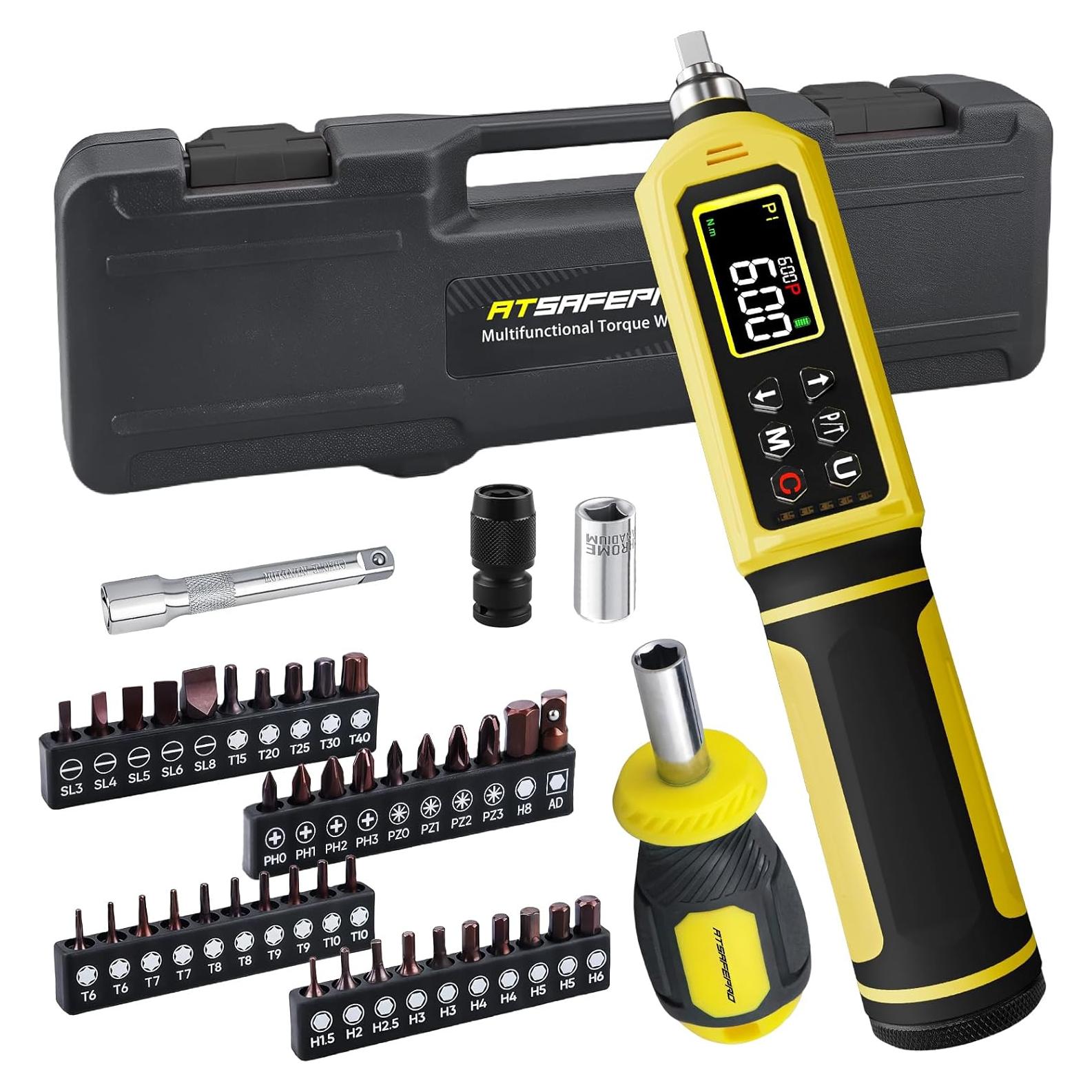 Juego de Destornillador de Par Digital ATsafepro 1/4" 45 PCS