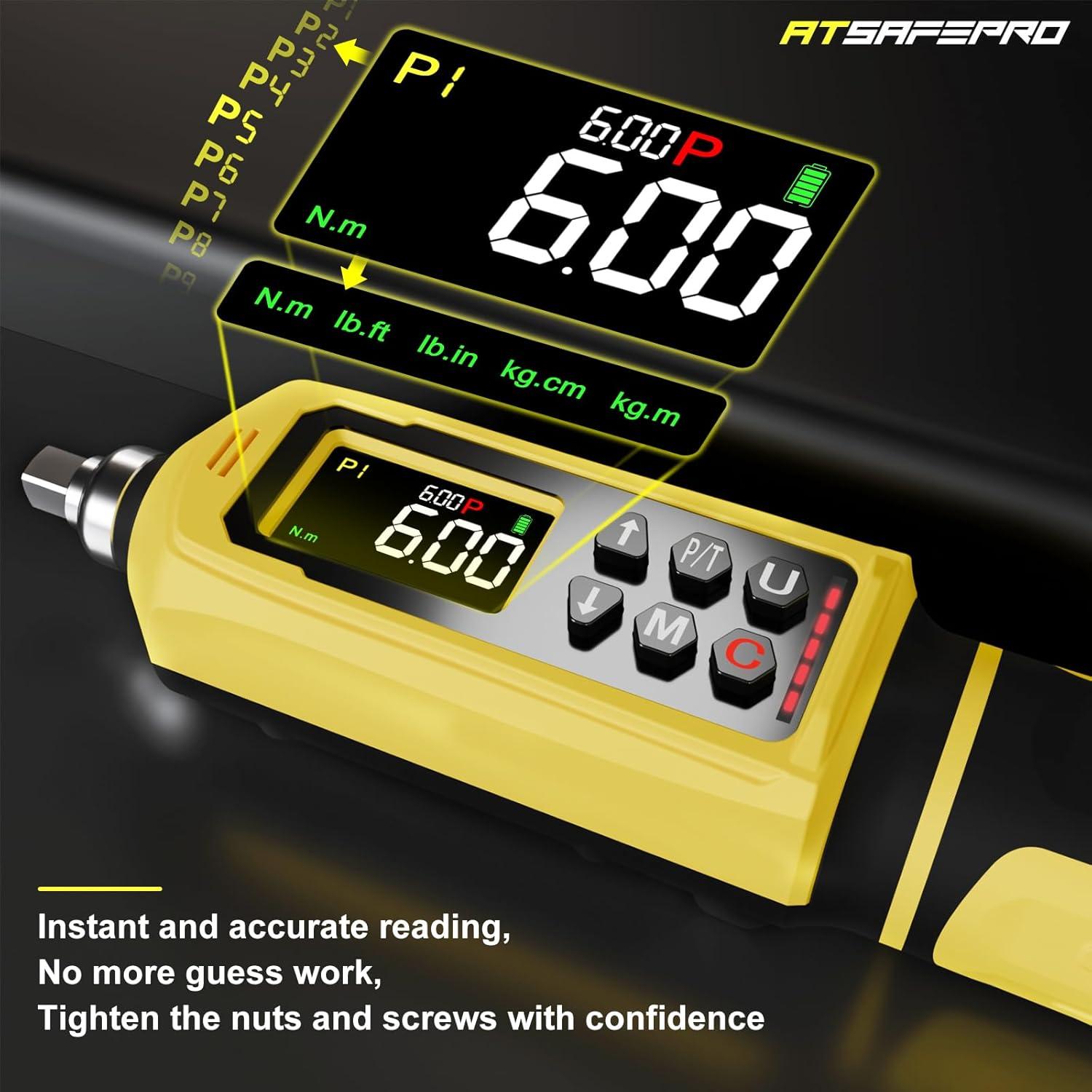 Juego de Destornillador de Par Digital ATsafepro 1/4" 45 PCS