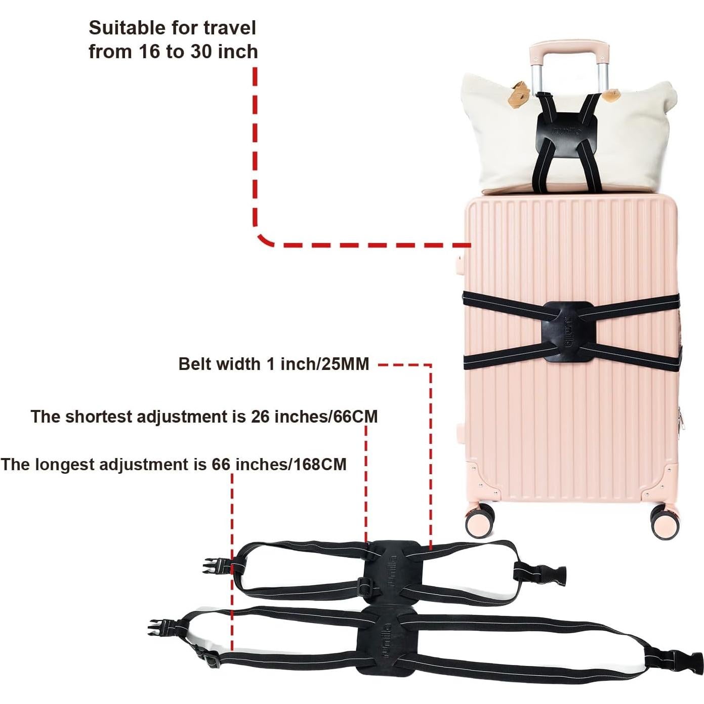 Correa Bungee de Equipaje RUMILLA Ajustable 1 pieza Negra