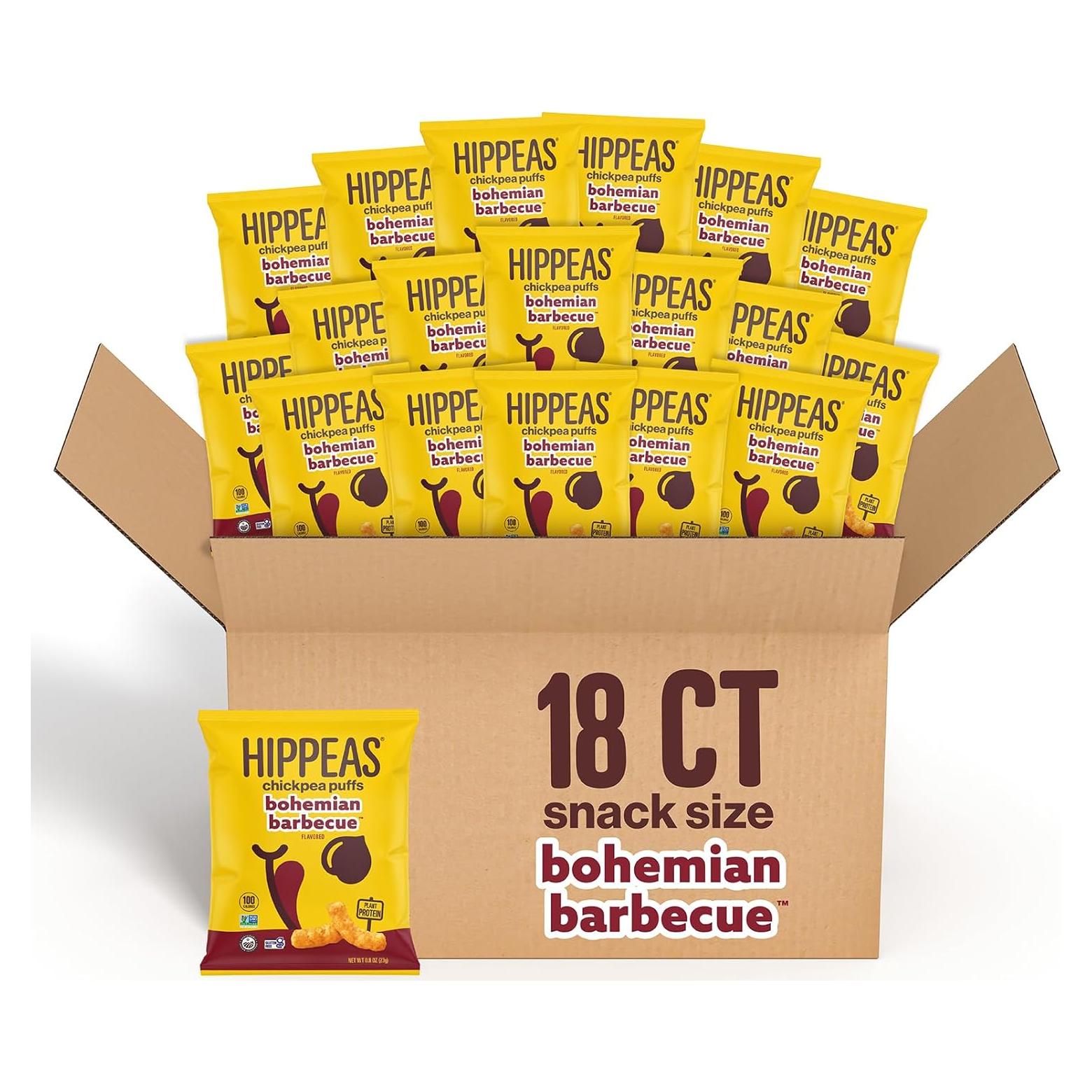 Hippeas Puffs de Garbanzos Veganos - Variedad Picante 18 Paquetes