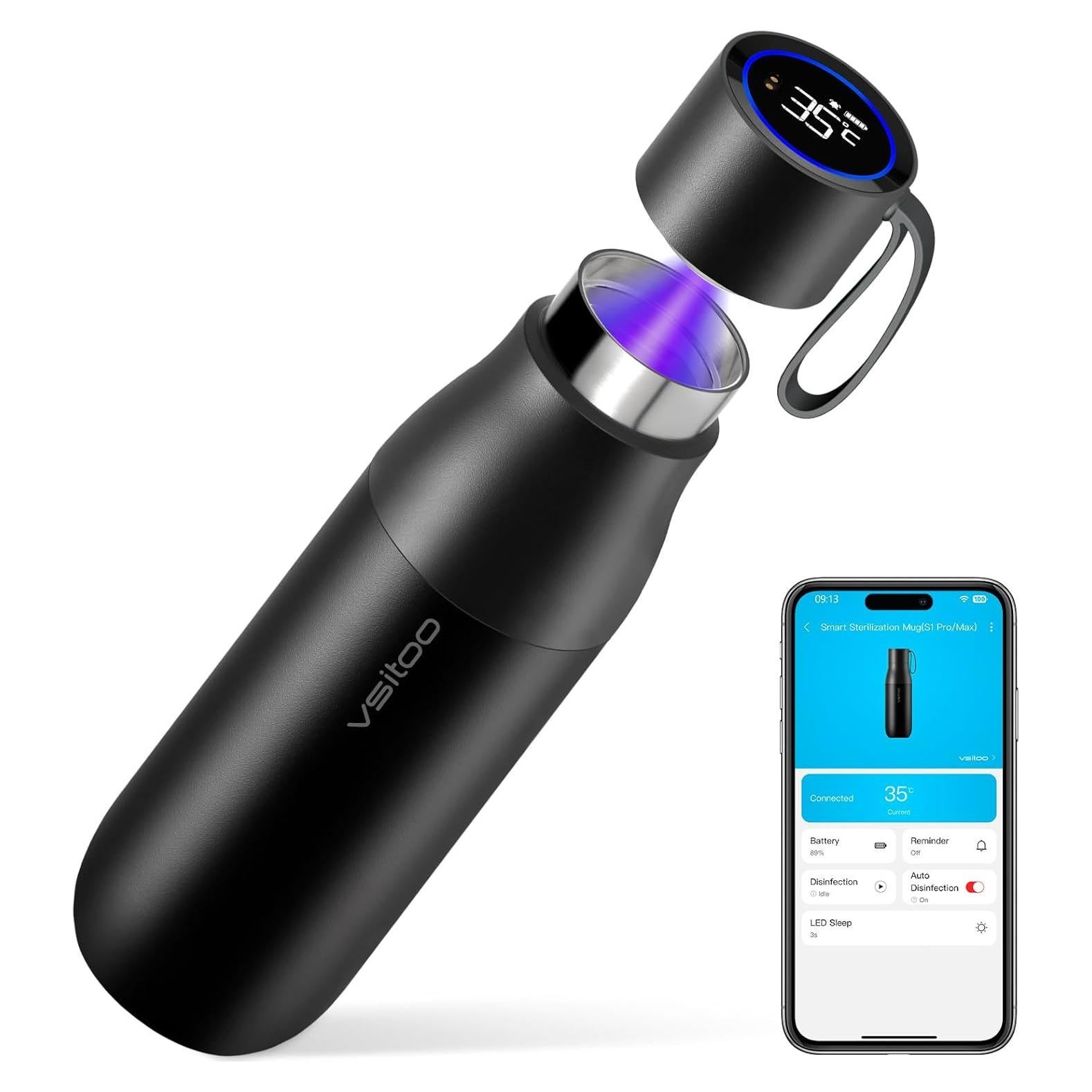 Botella de Agua Inteligente VSITOO S1 Pro 425ml Autolimpieza AI