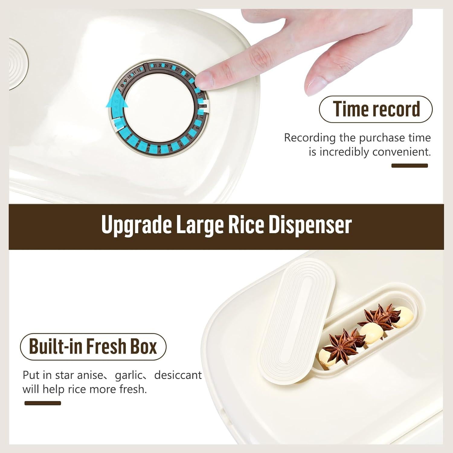 Dispensador de Arroz Triiter 6 kg Hermético con Taza Medidora