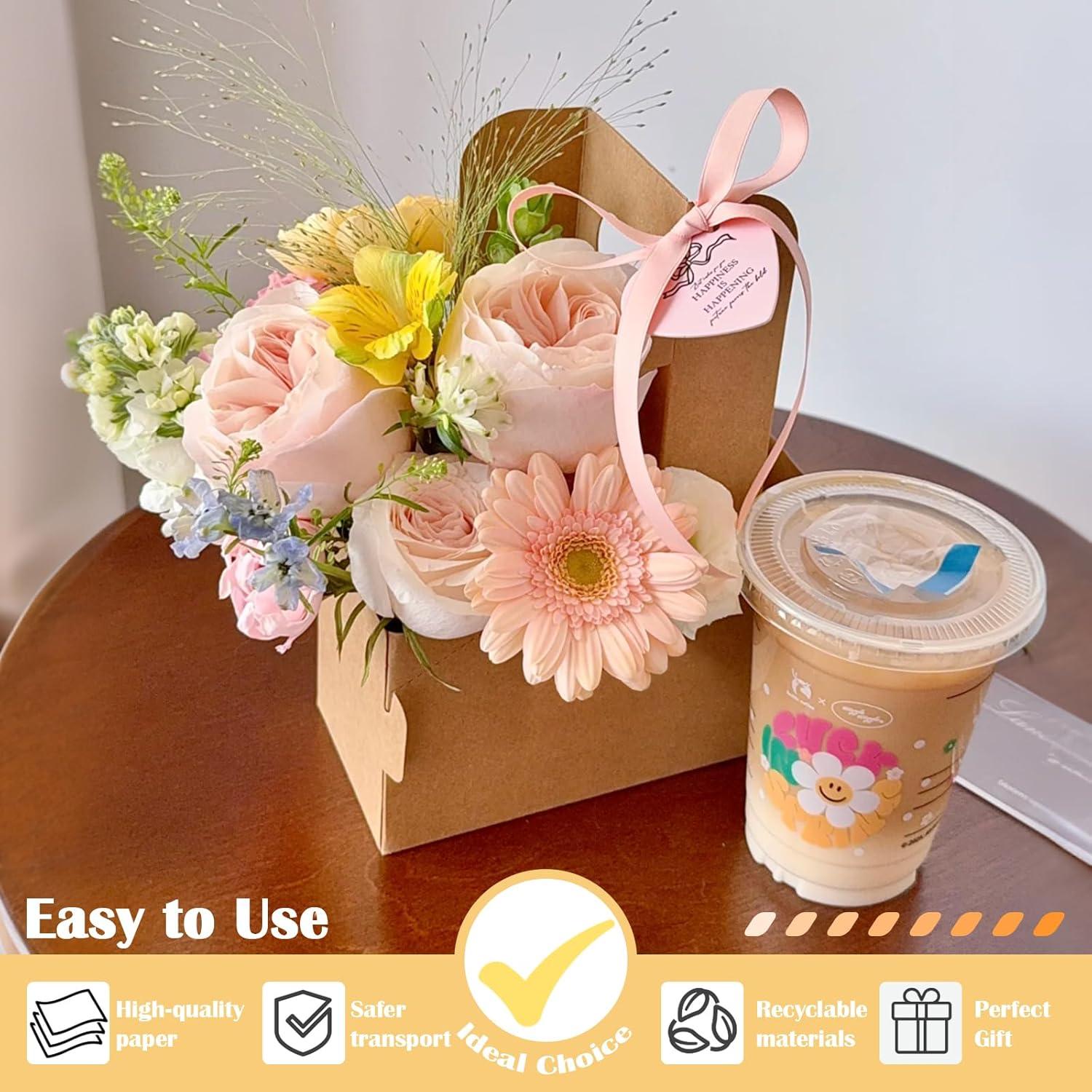 Portavasos de Cartón Marrón Lalvam para 2 Tazas - 8 Pcs