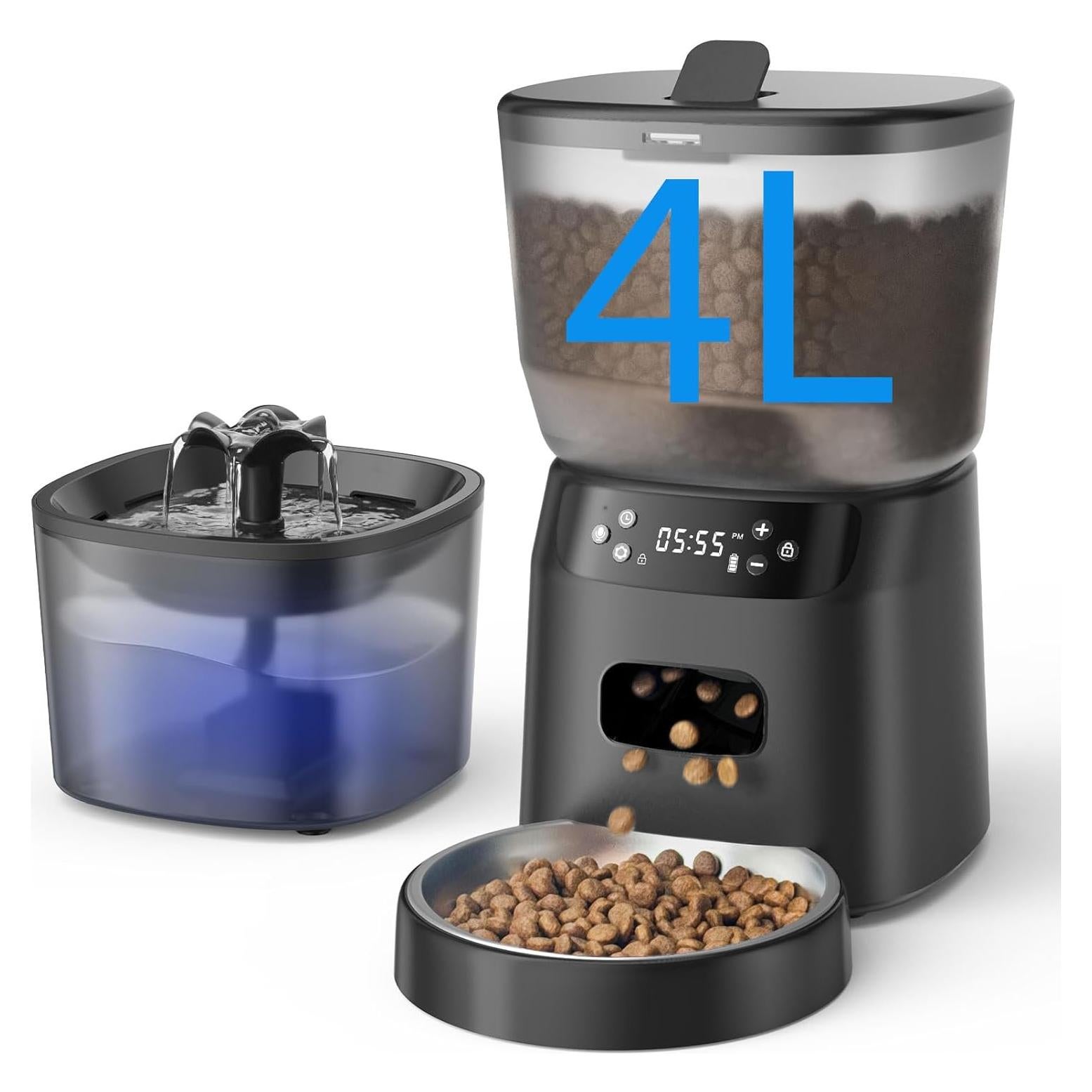 Dispensador Automático de Comida y Fuente de Agua CORGOTE 4L