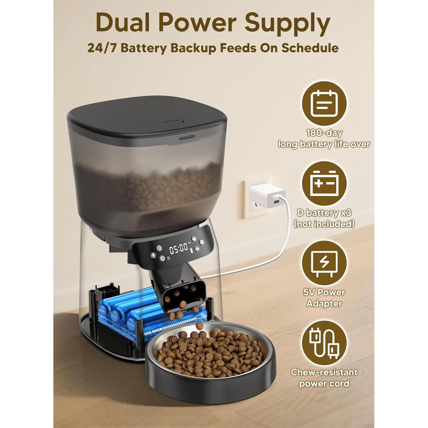 Dispensador Automático de Comida y Fuente de Agua CORGOTE 4L