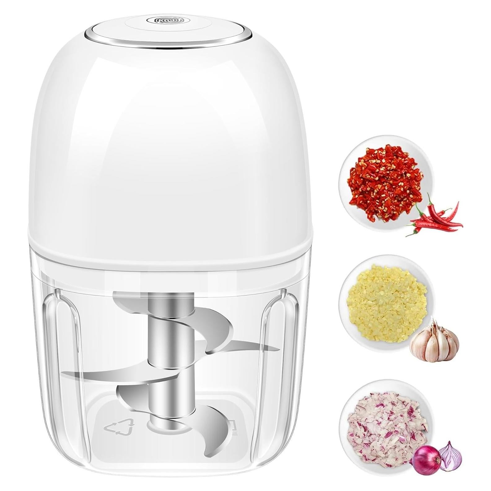 Picadora de Ajo Eléctrica G4S3 350ml con 6 Cuchillas Inoxidable