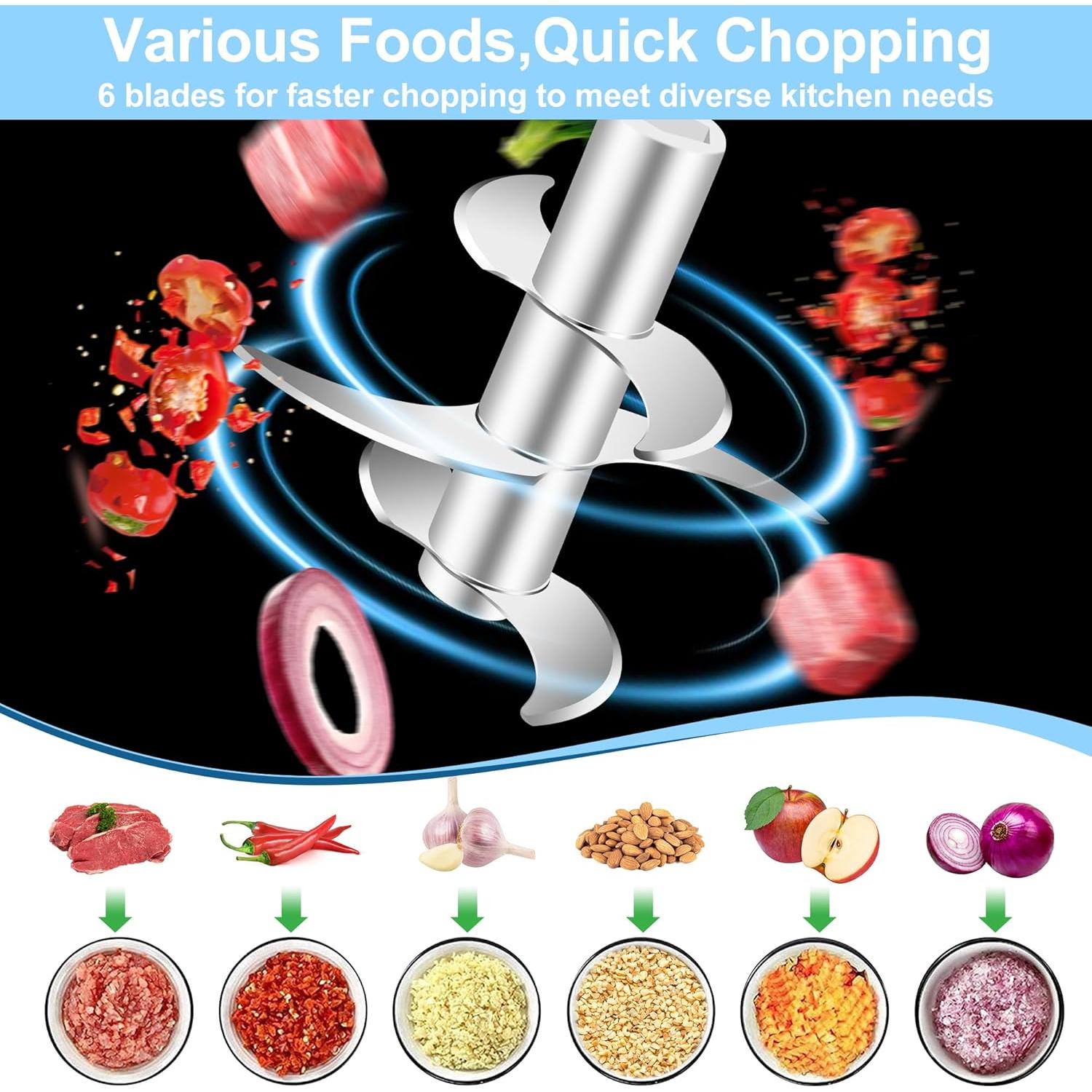 Picadora de Ajo Eléctrica G4S3 350ml con 6 Cuchillas Inoxidable