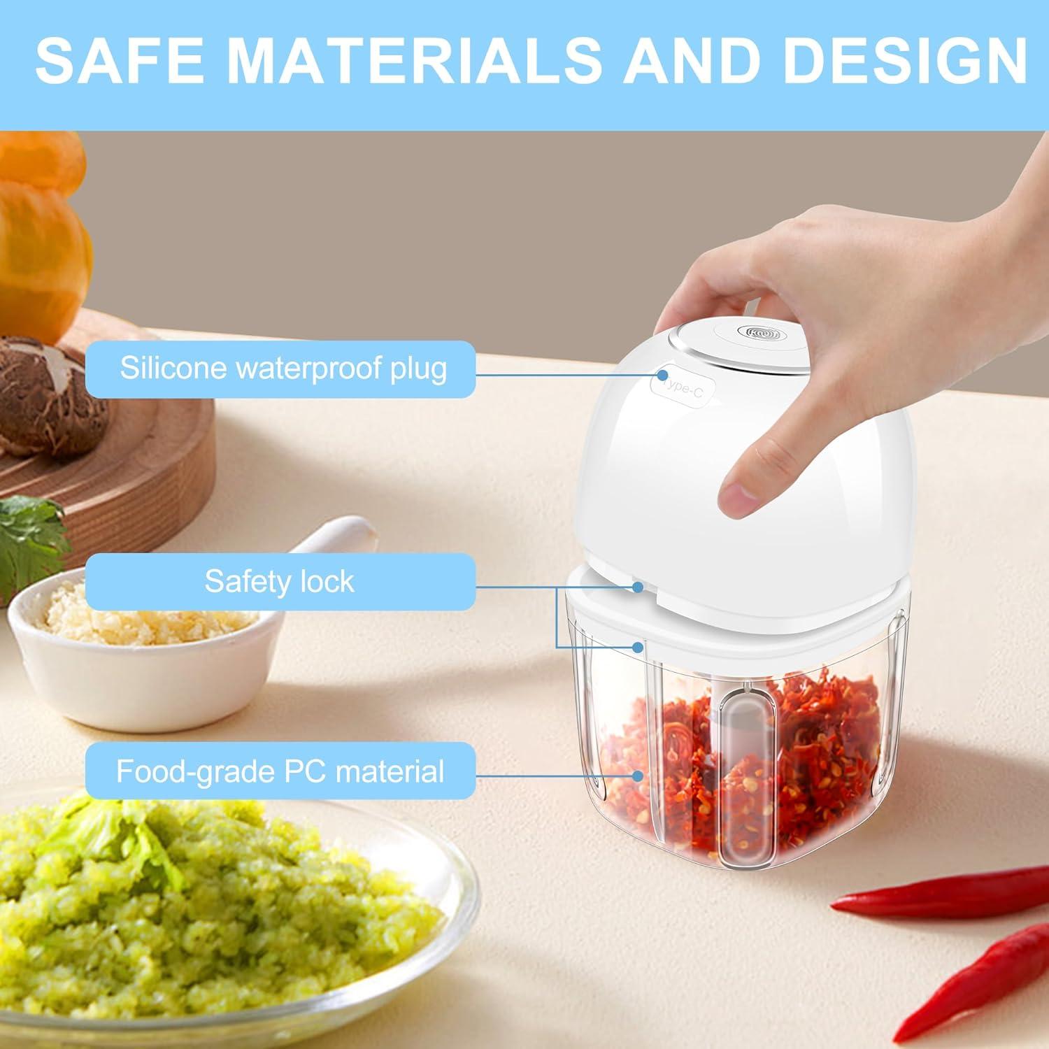 Picadora de Ajo Eléctrica G4S3 350ml con 6 Cuchillas Inoxidable