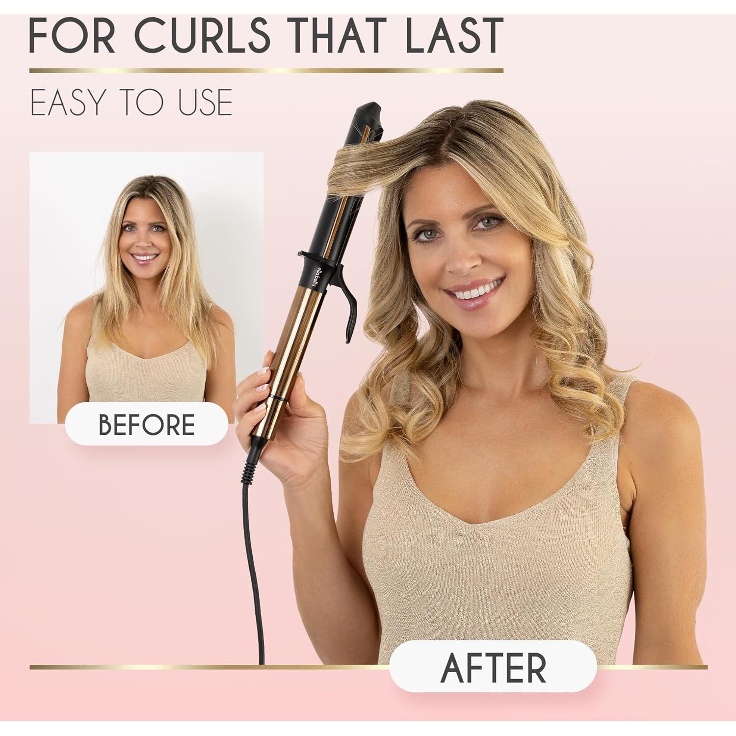 Rizador Profesional ELLA BELLA 1 Pulgada Cerámica - Negro/Dorado