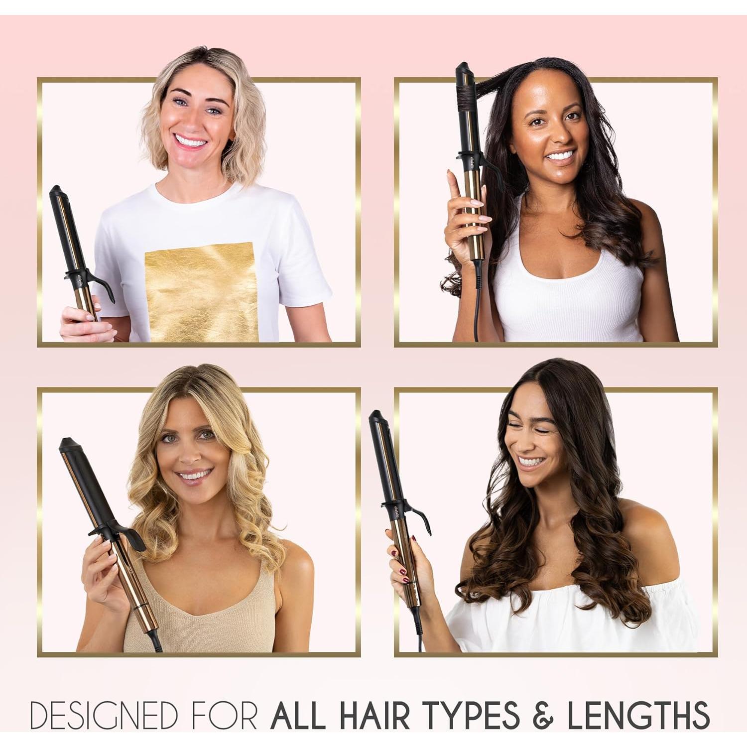 Rizador Profesional ELLA BELLA 1 Pulgada Cerámica - Negro/Dorado