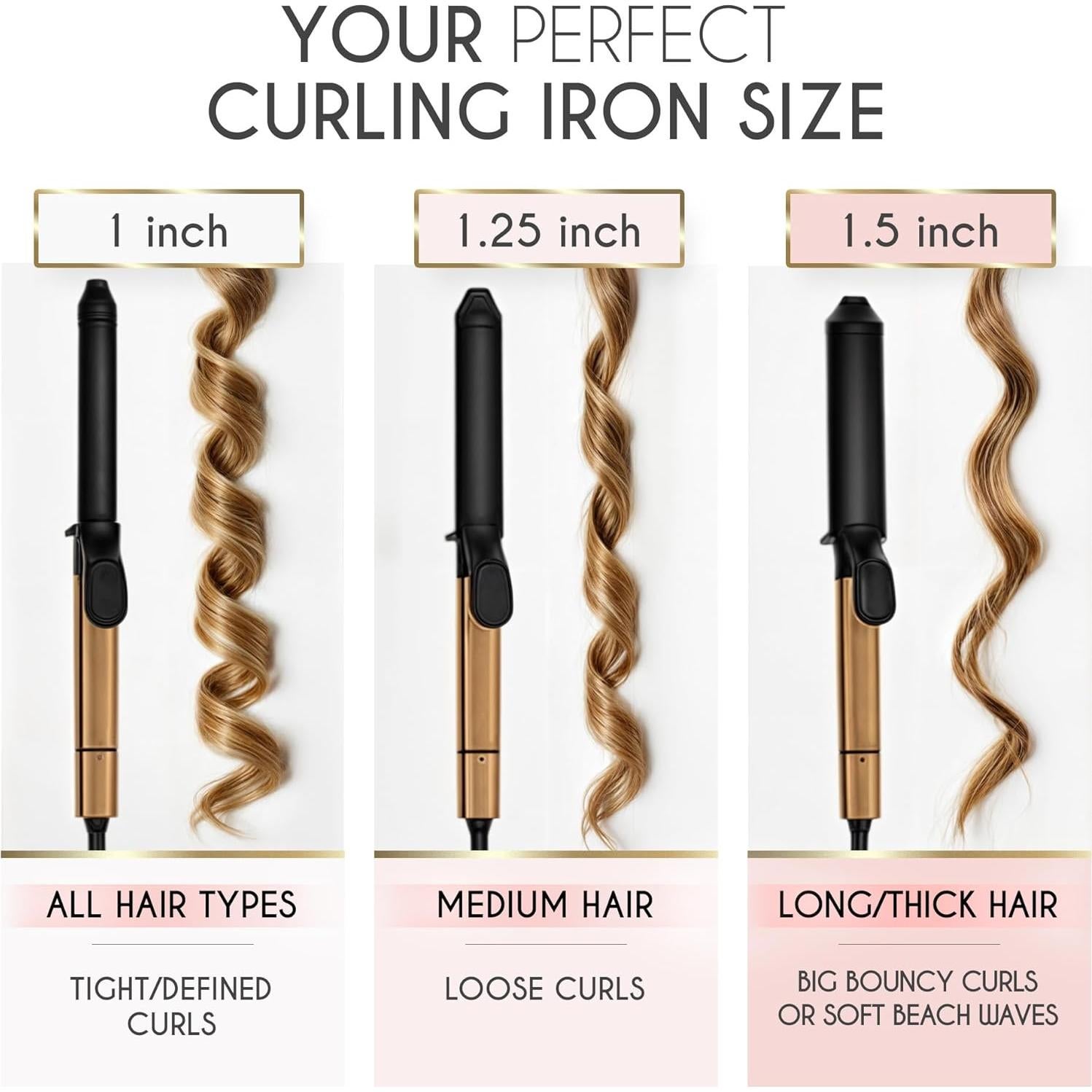 Rizador Profesional ELLA BELLA 1 Pulgada Cerámica - Negro/Dorado