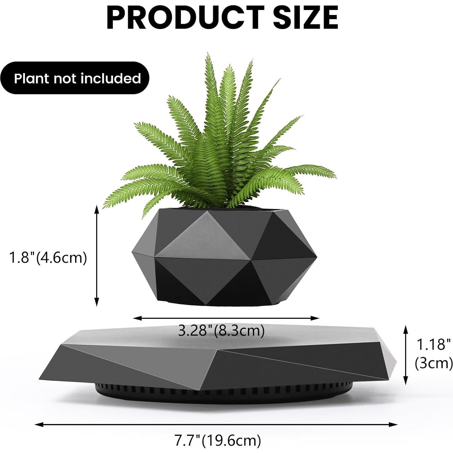 Maceta Flotante Leekimid Negra para Suculentas - Diseño Moderno