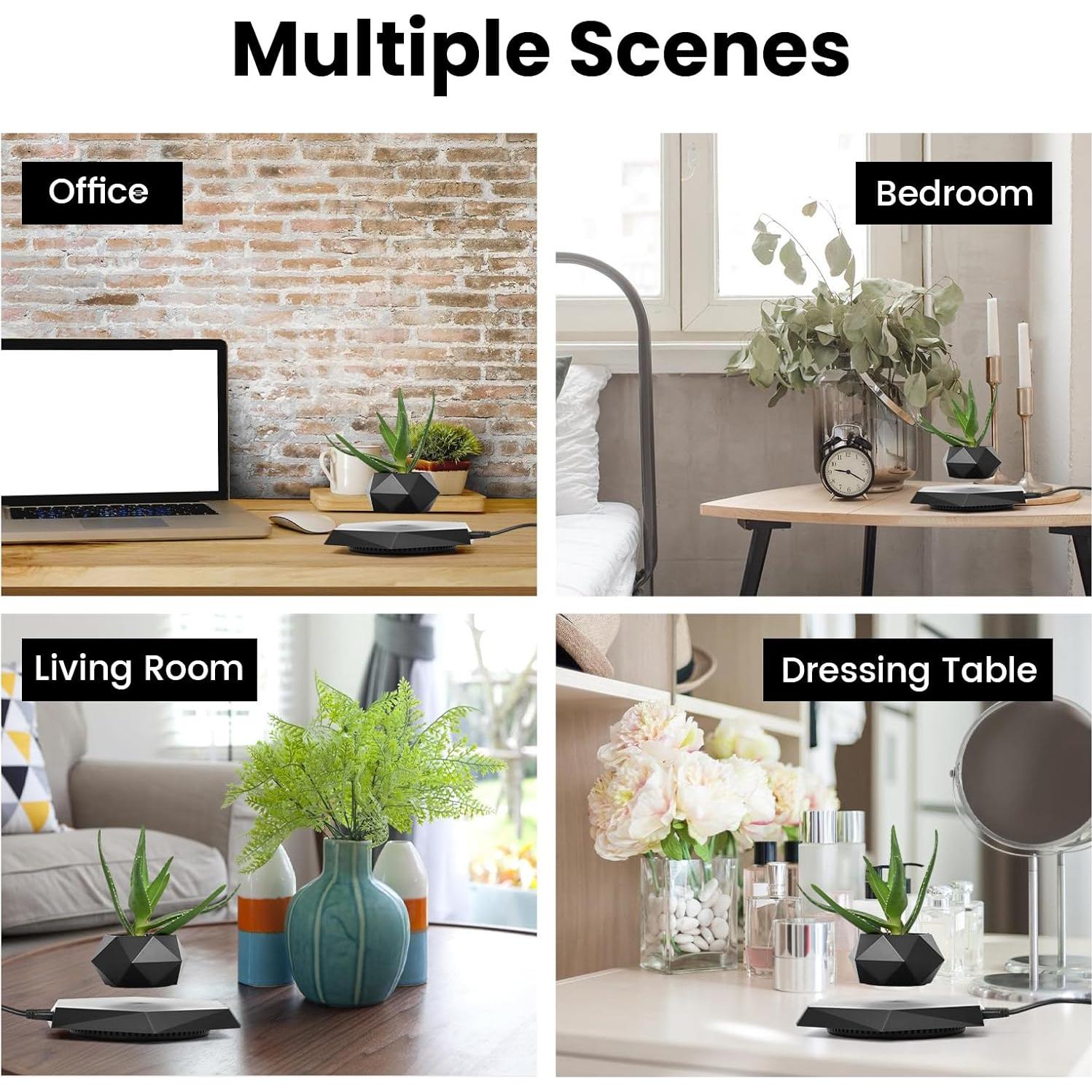 Maceta Flotante Leekimid Negra para Suculentas - Diseño Moderno