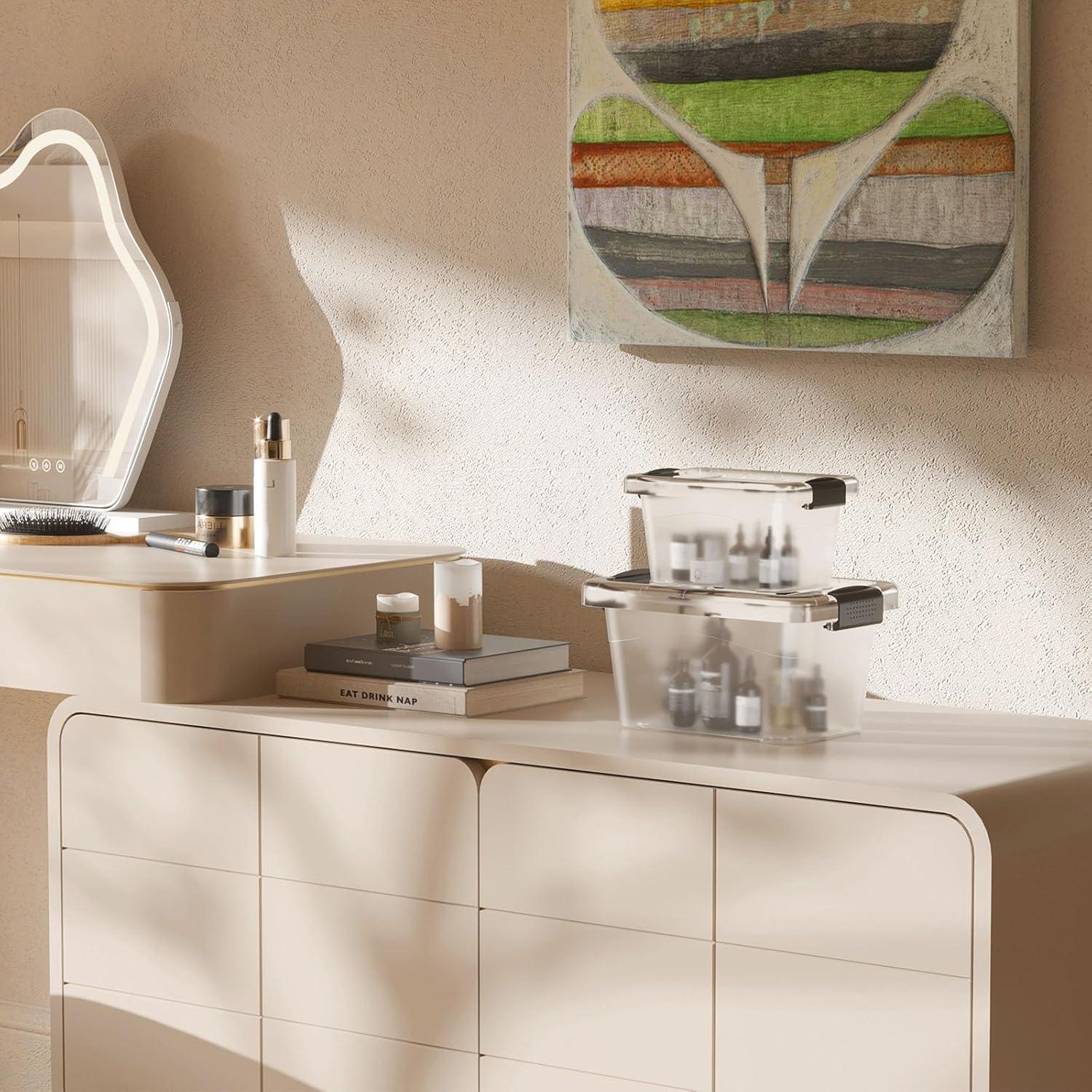 Contenedor de Almacenamiento Apilable Nazhura 6QT Transparente 12 Pack