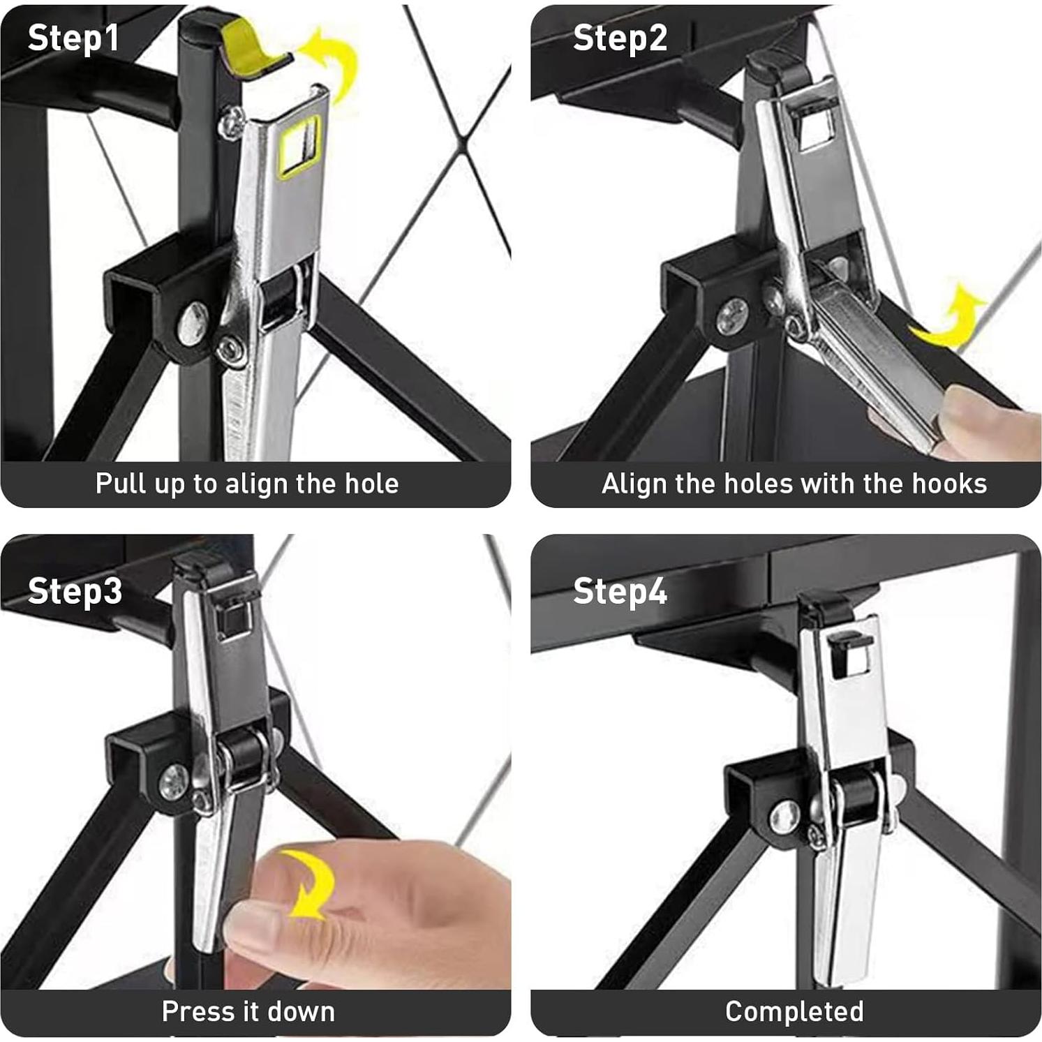 Estante Plegable AOMINOHOMA 3 Niveles Negro Carga 150 kg